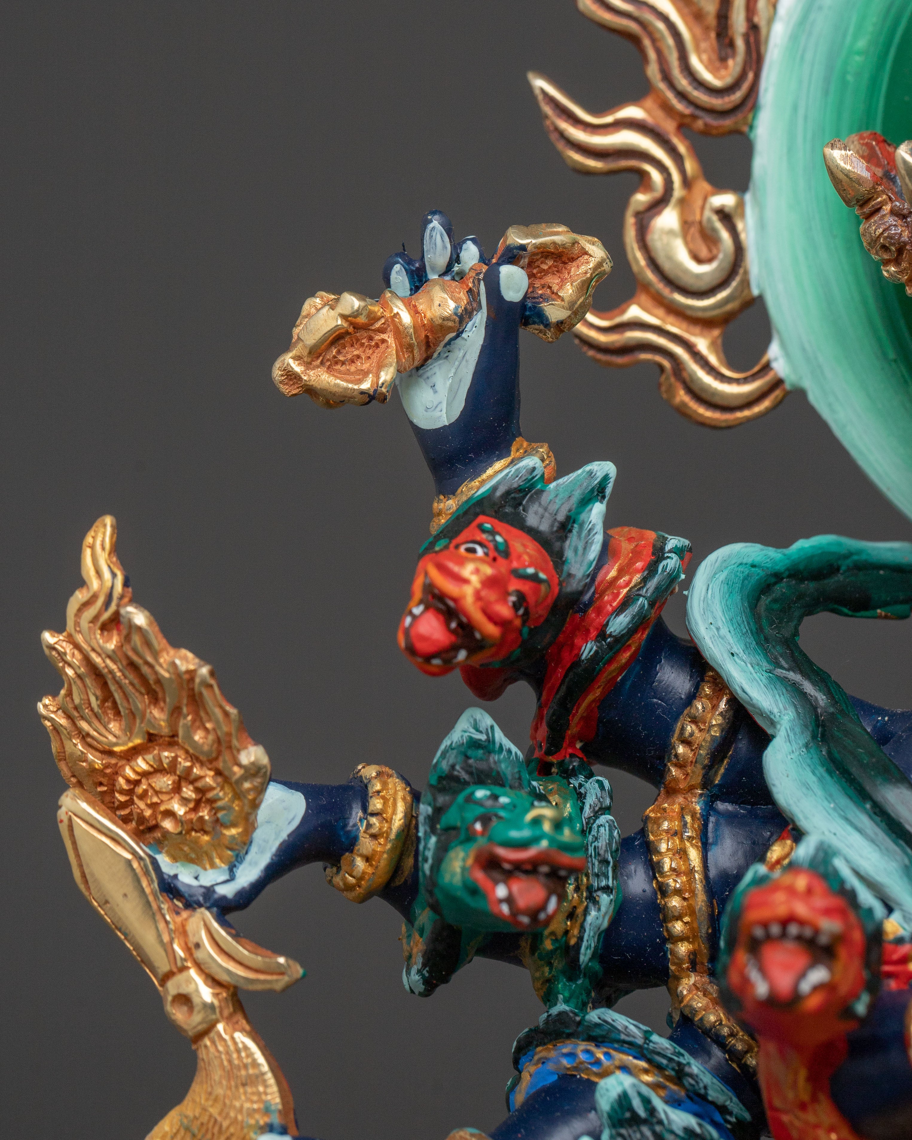 Uchusma Statue: Hand-Painted Copper Divinity
