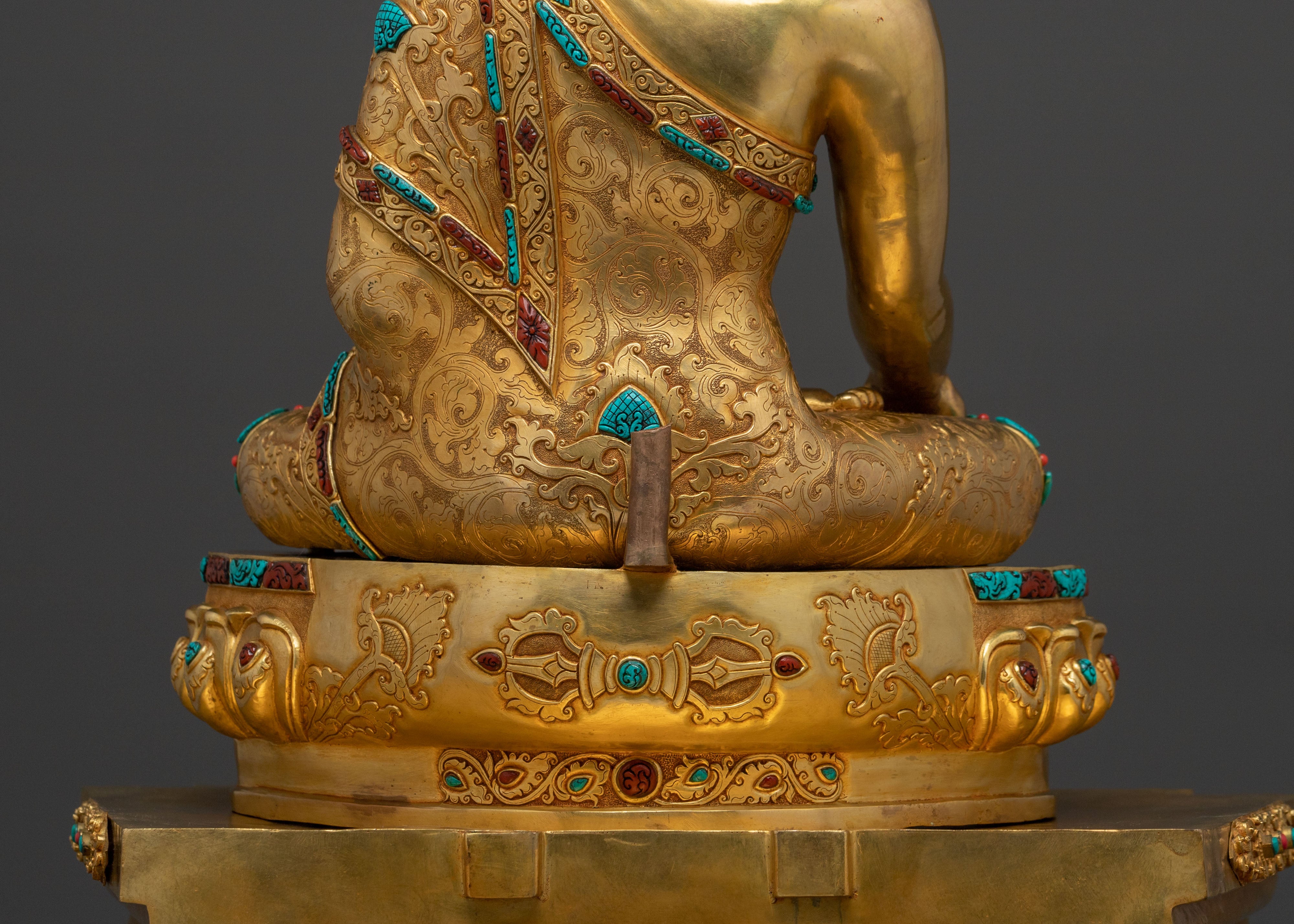 Shakyamuni Buddha Statue On Throne | Home Decor