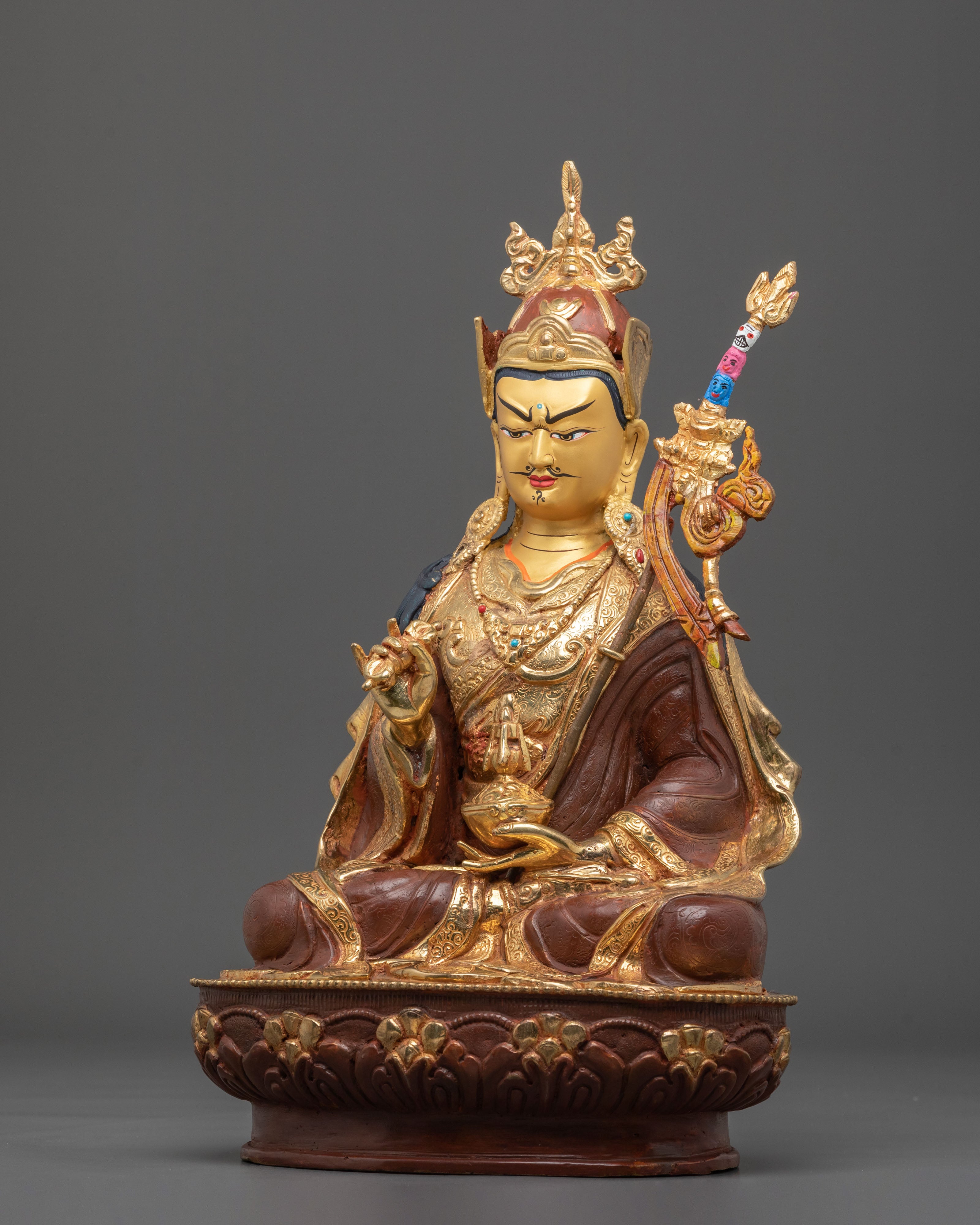 Guru Tsokye Dorje Buddhist Master Statue | 24K Gold Gilded