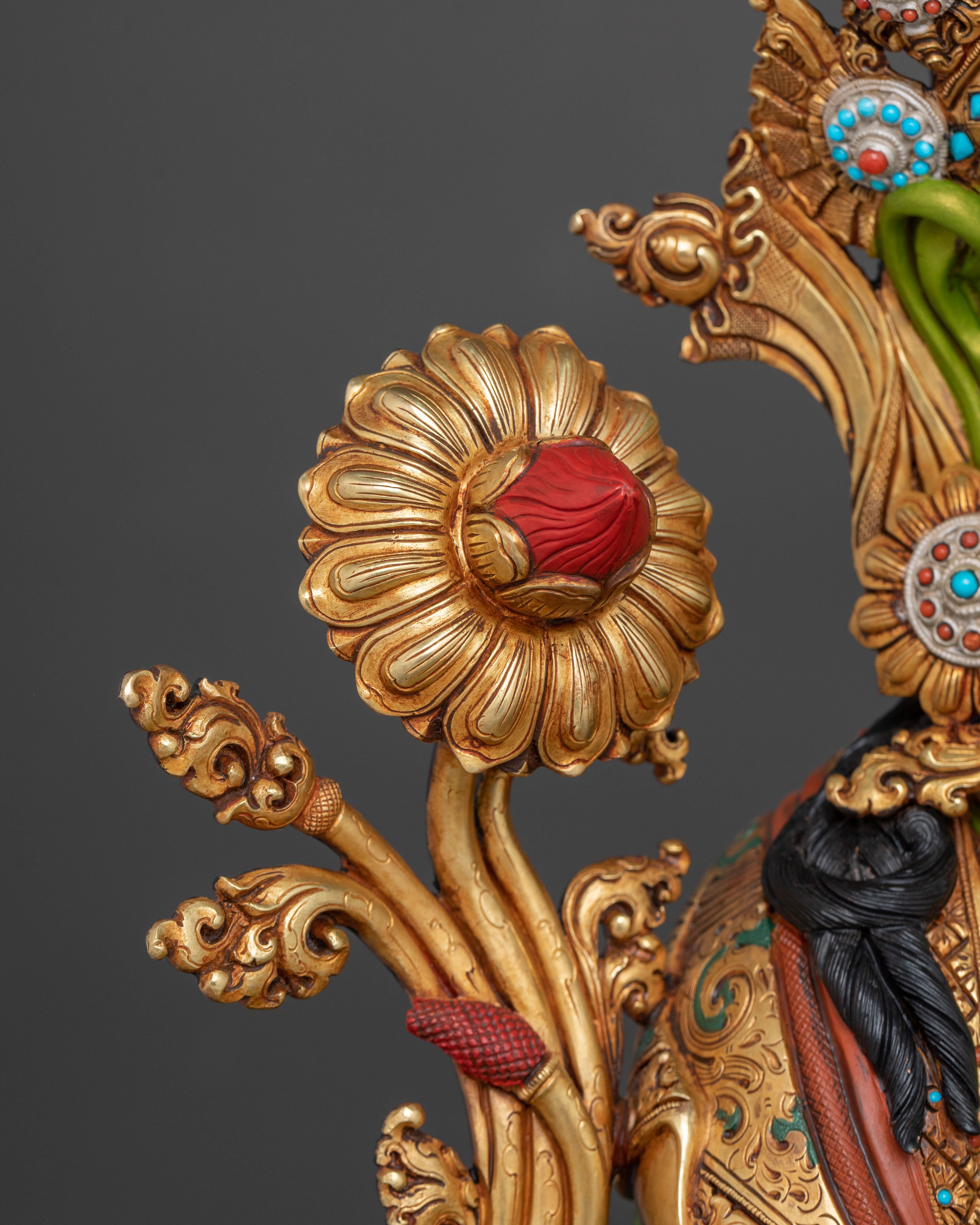 Syamatara: 24K Gold Gilded Traditional Statue