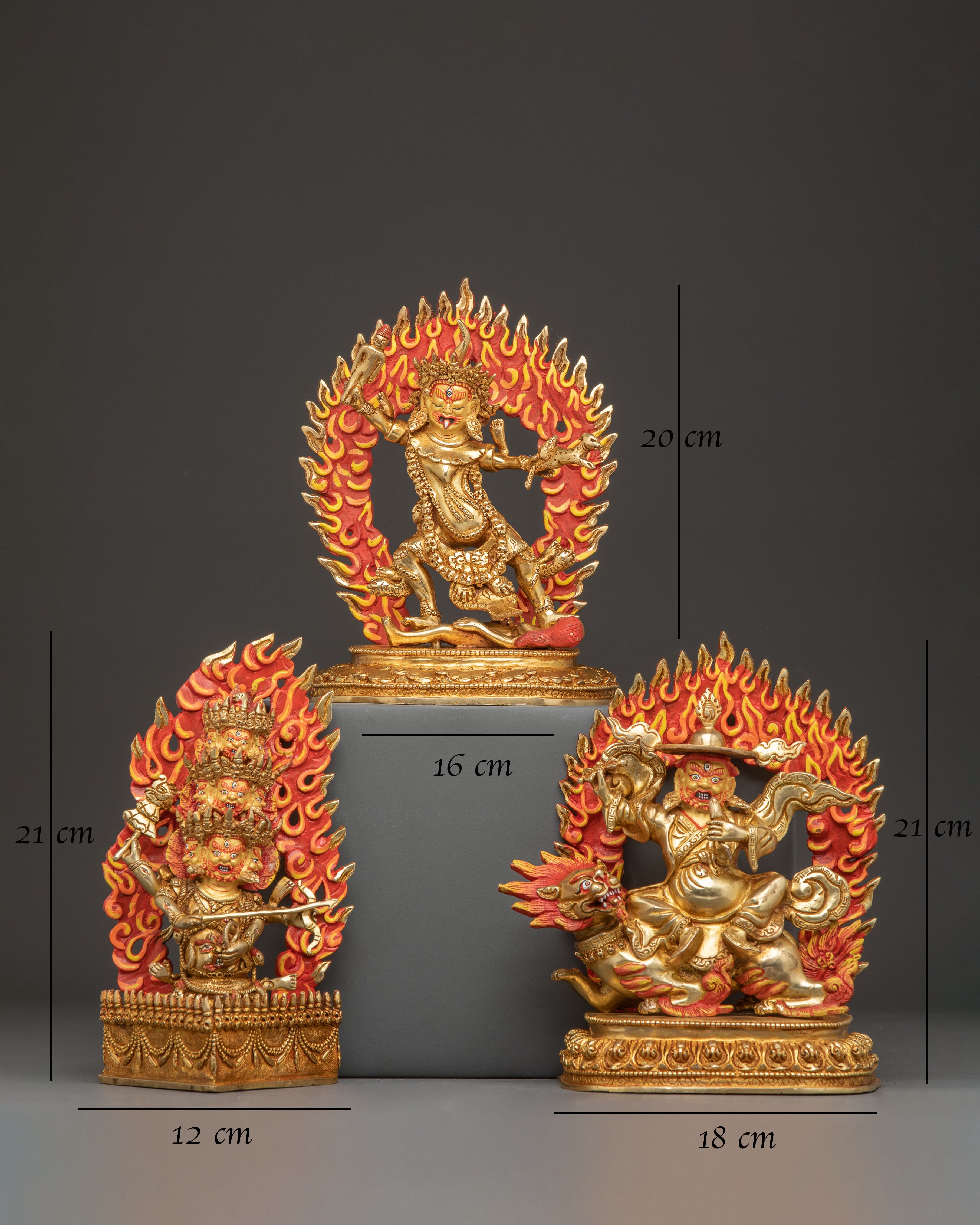 Rahula Set Golden Handmade Statue | Fierce Protector of Dharma