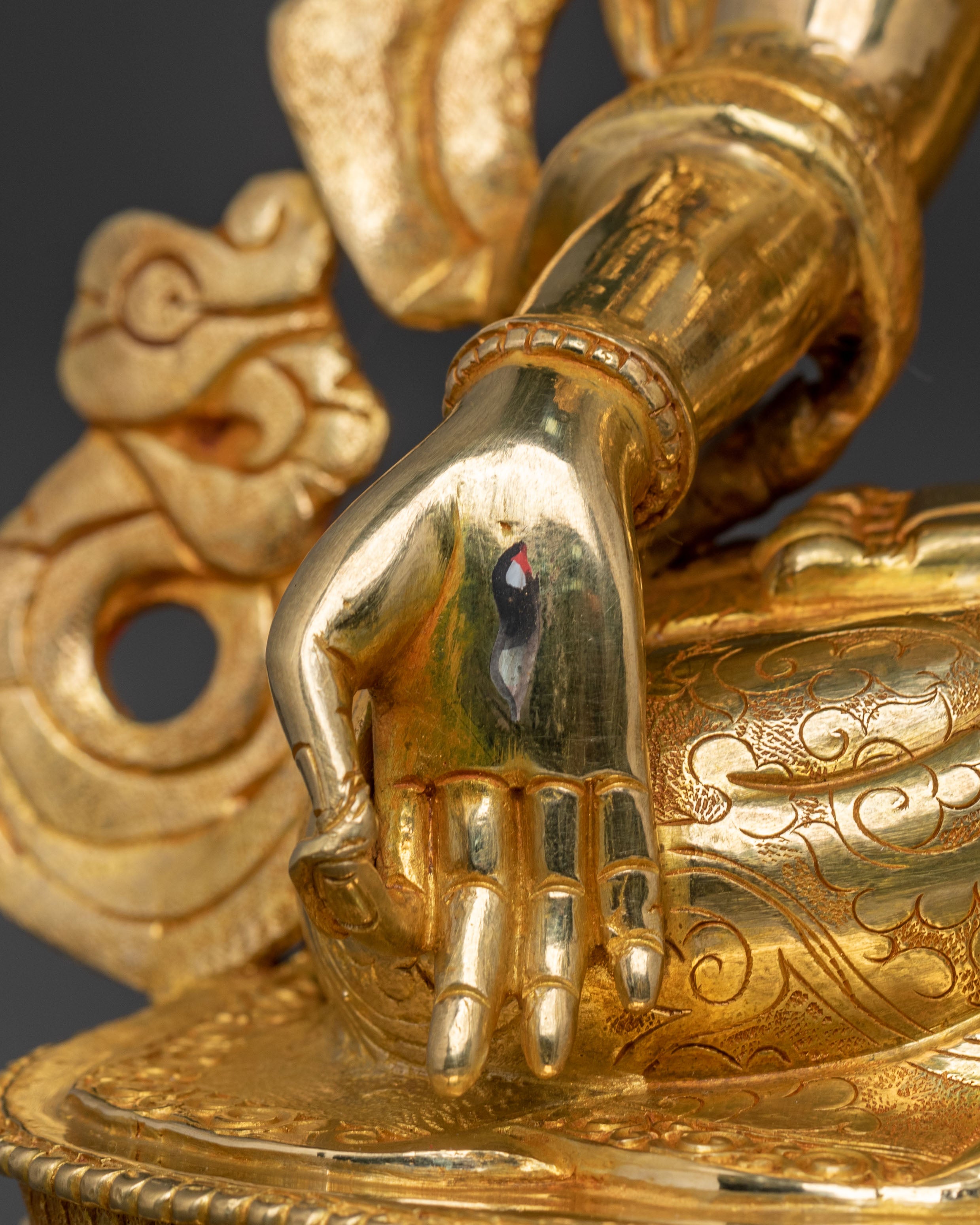 Handcrafted White Tara Golden Statue | Tibetan Deity