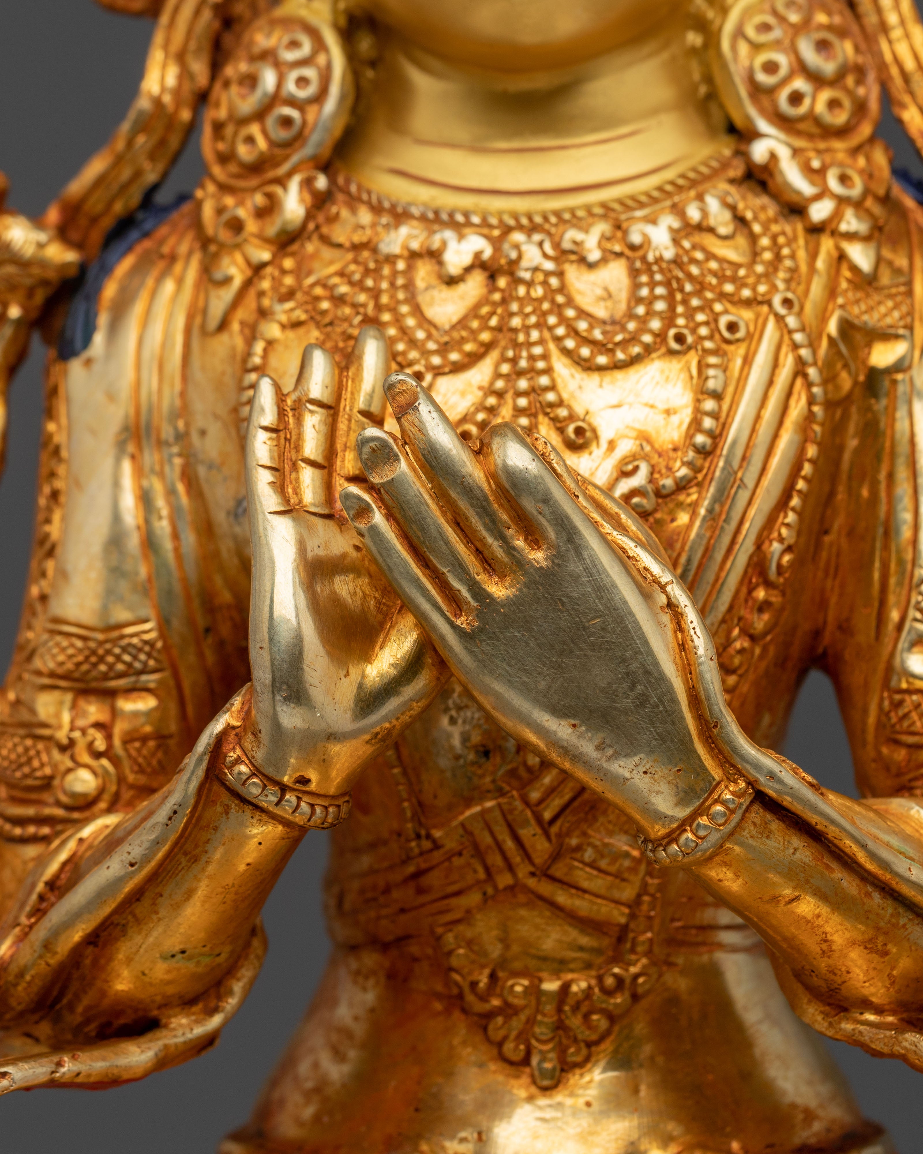 Maitreya Buddha Statue | Handcrafted 24K Gold Gilded