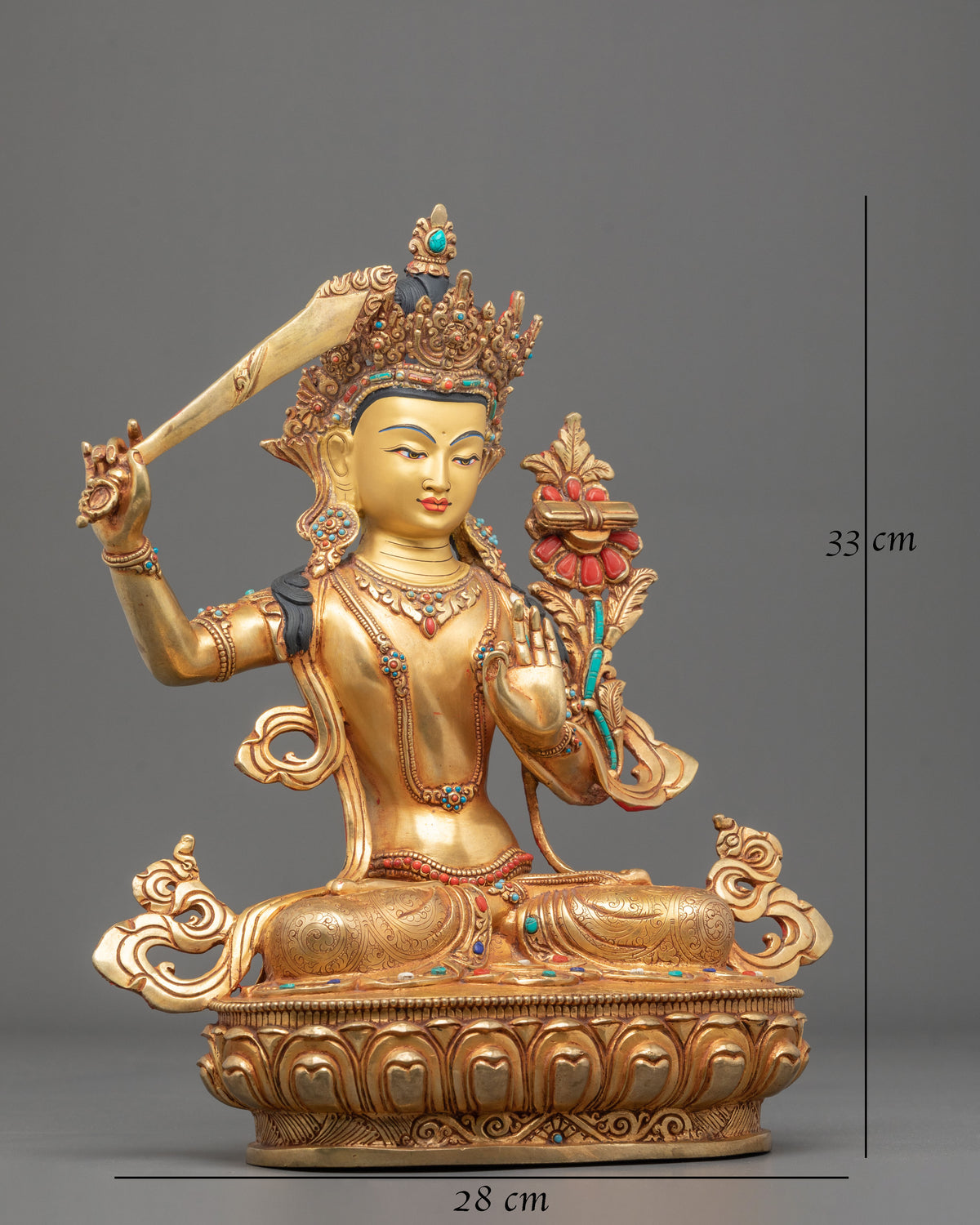 Manjughoṣa Statue | The Radiant Voice of Wisdom