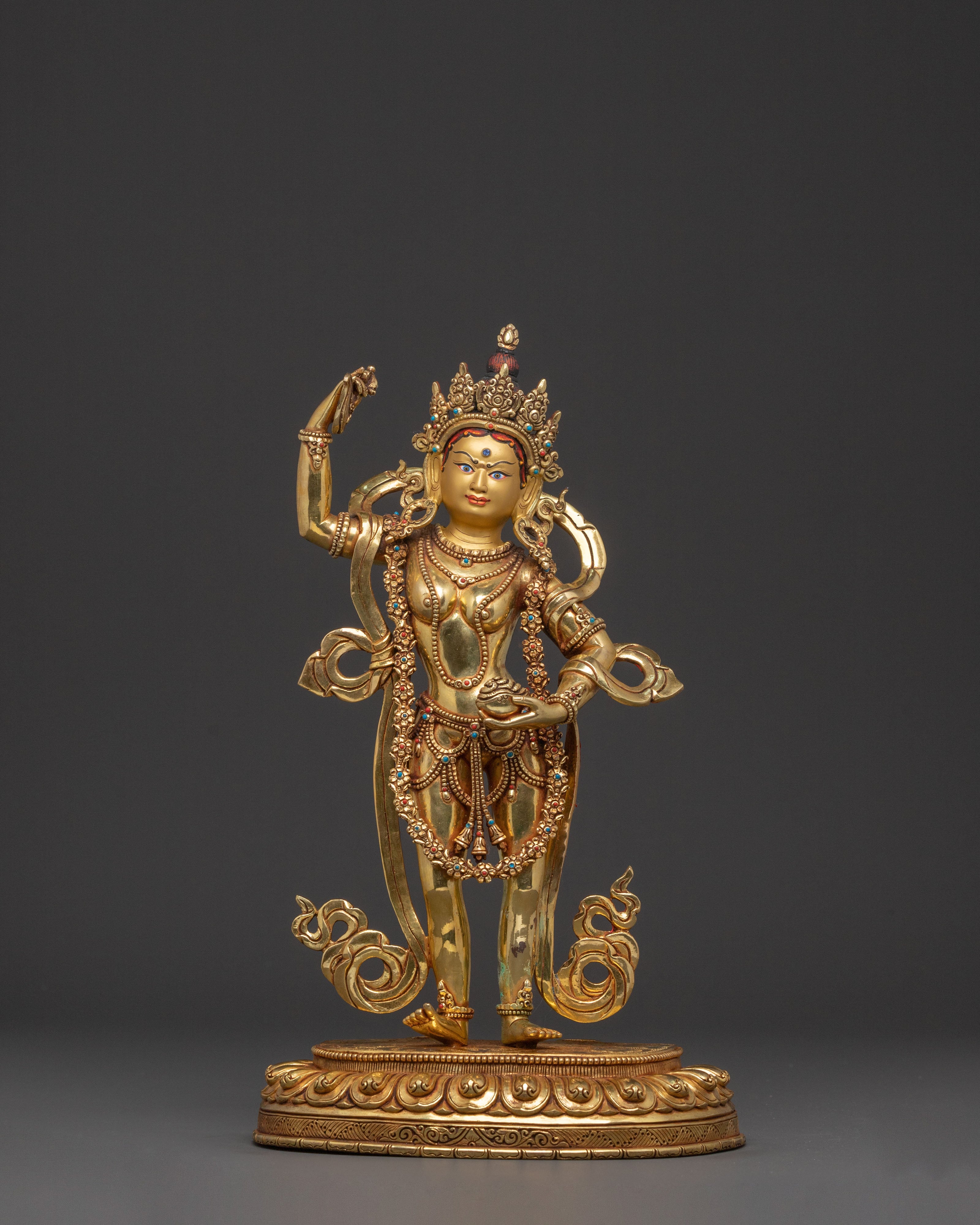 Yeshe Tsogyal 24k Gold Gilded Statue | Home Decor