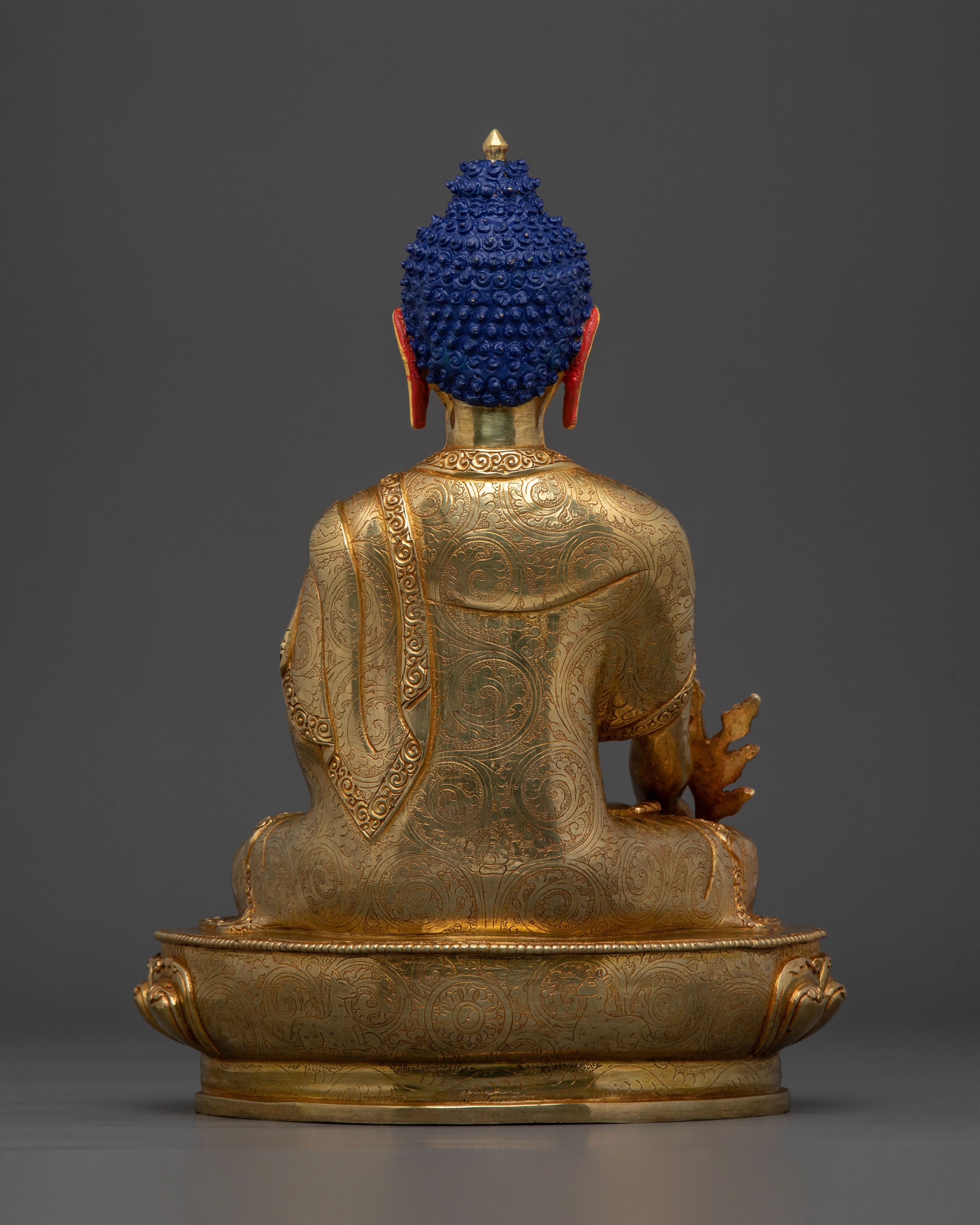 Sacred Medicine Buddha Statue of Healing - 24K Gold Gilded
