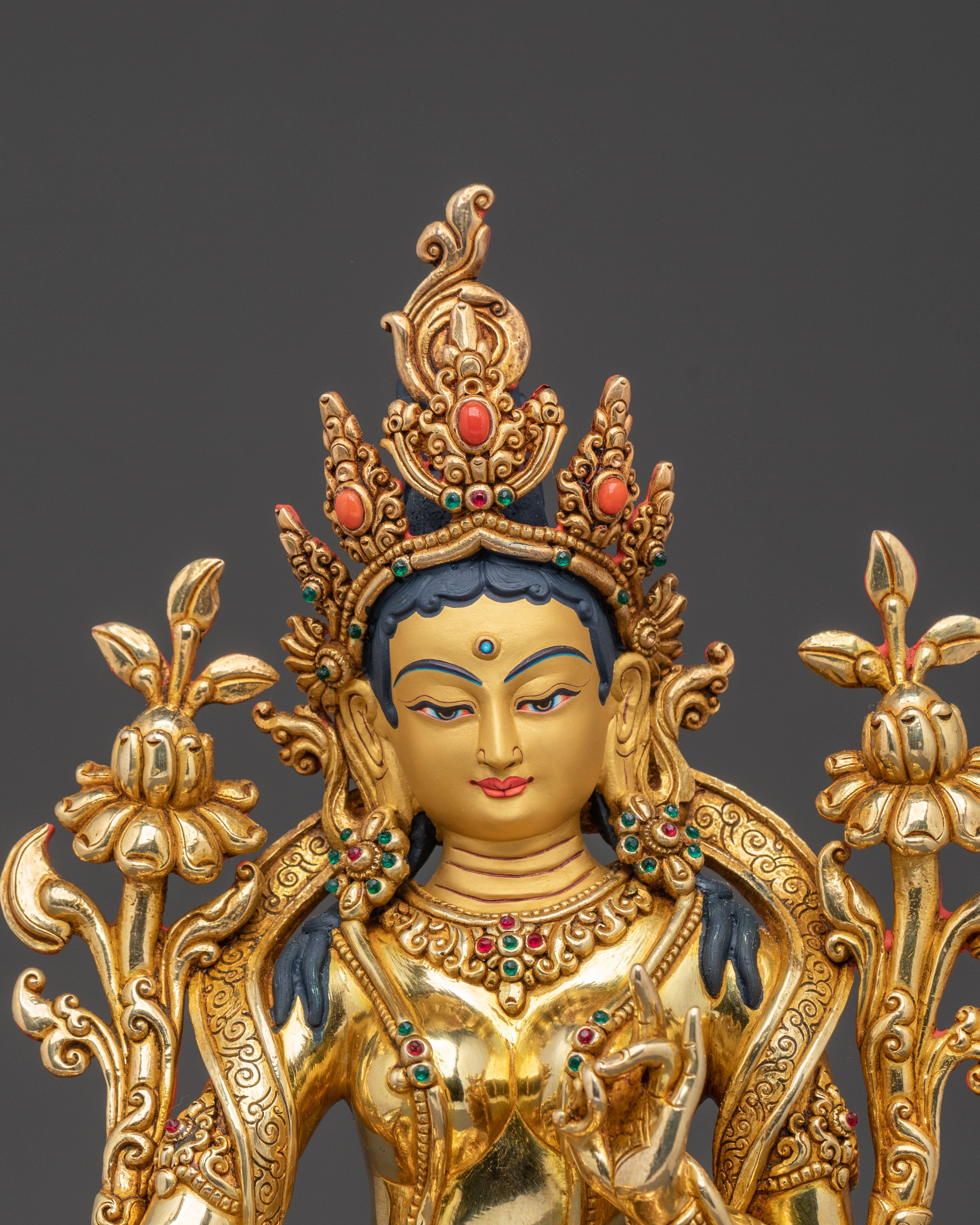 Green Tara Statue Liberator of Suffering | Hand-Gilded Elegance