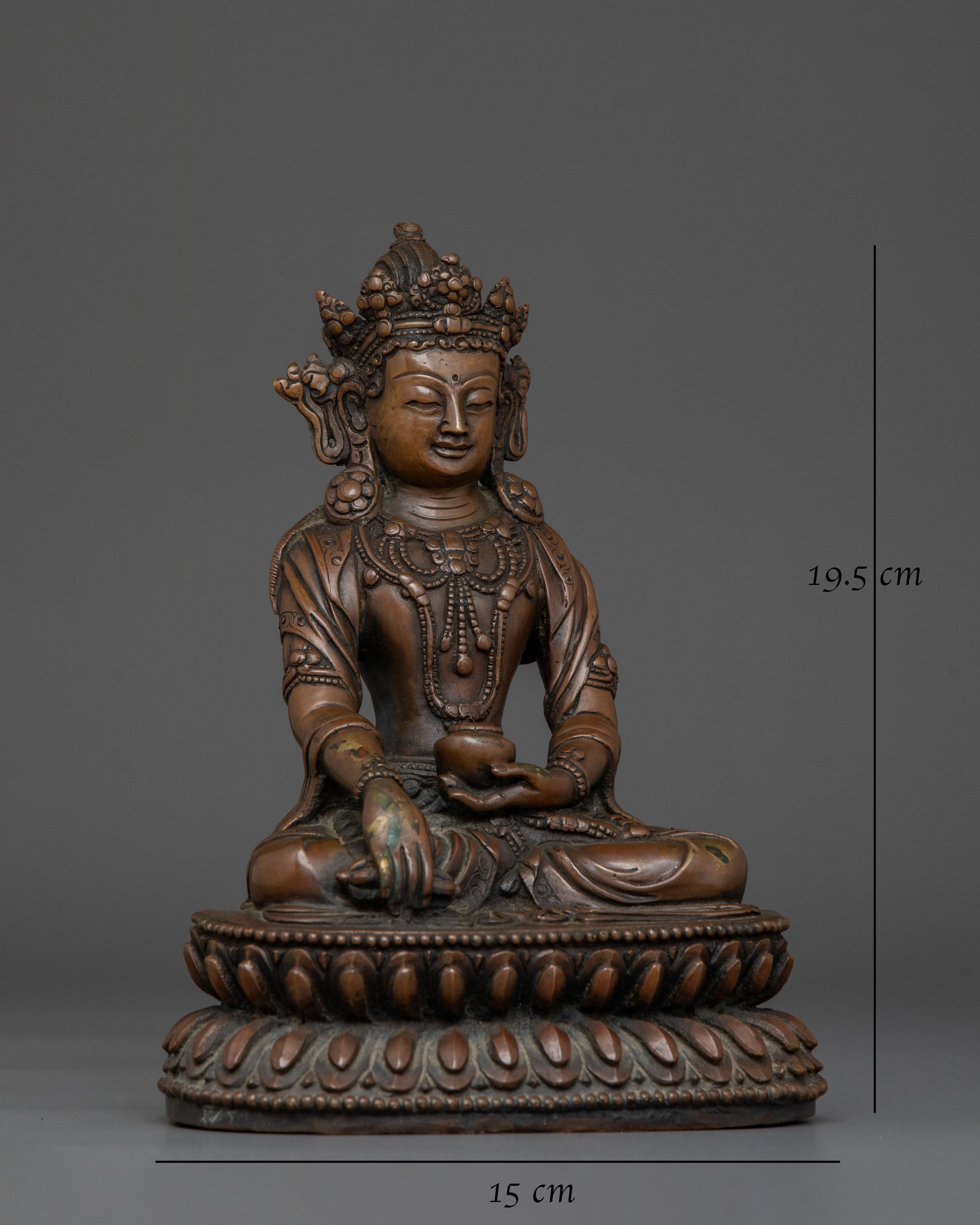 Hand Carved Mitrugpa Statue | Himalayan Altar Decor