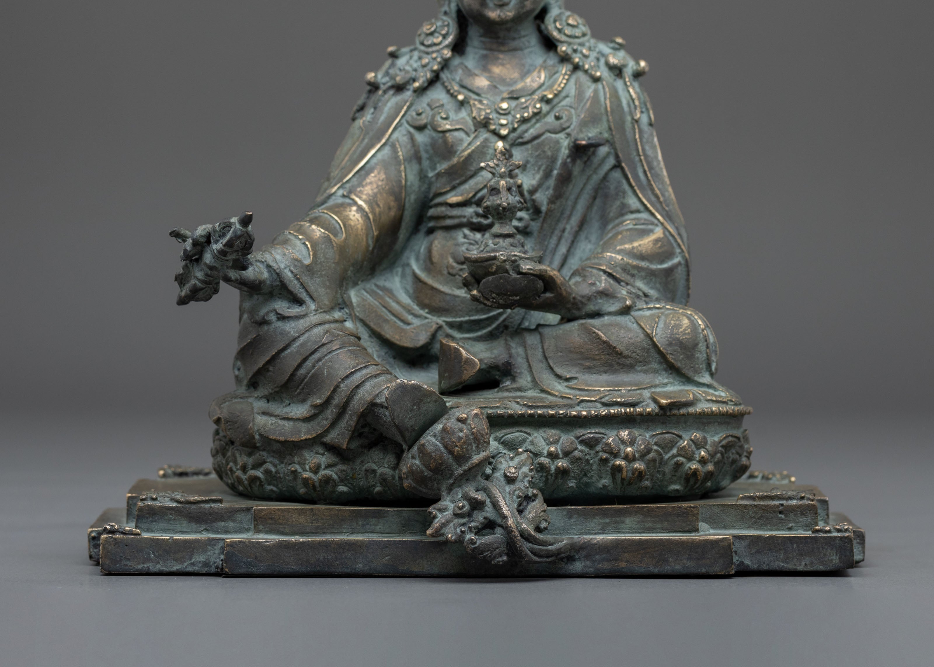 Guru Rinpoche Handmade Copper Statue with Antique Finish