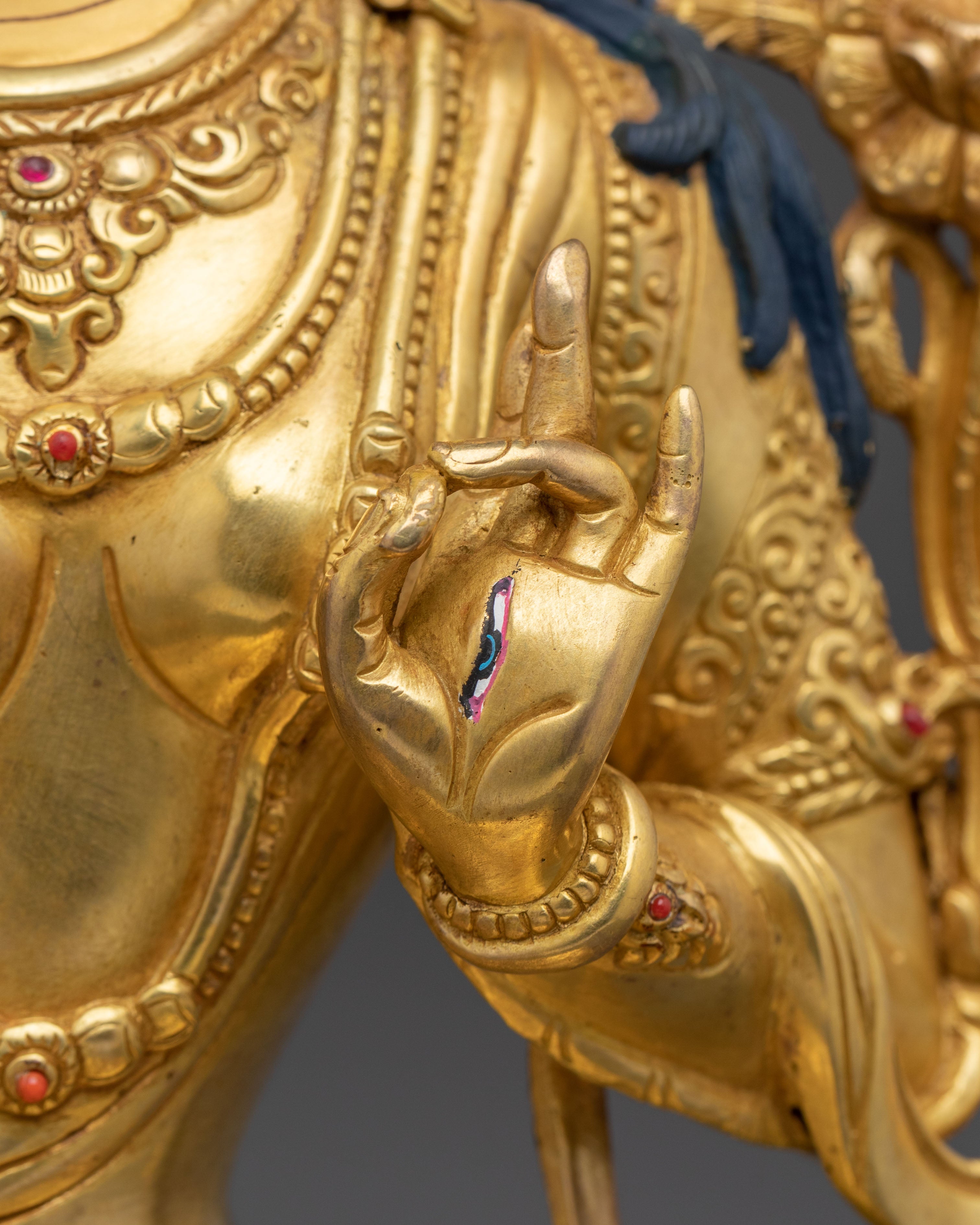 White Tara Fire Gold Gilded Statue | Serene Divine Feminine