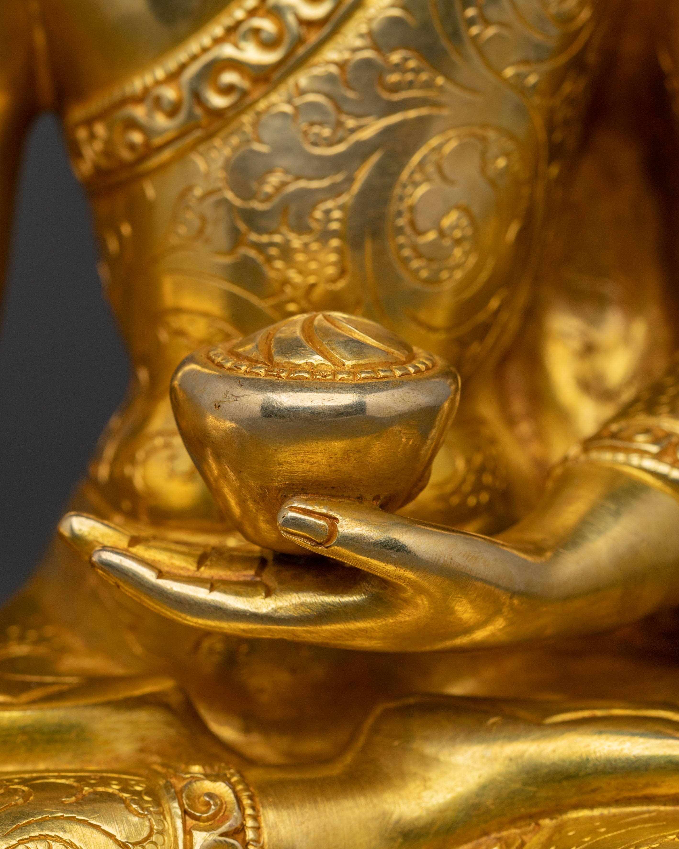 Handcrafted Shakyamuni Buddha Statue | 24K Gold Gilded