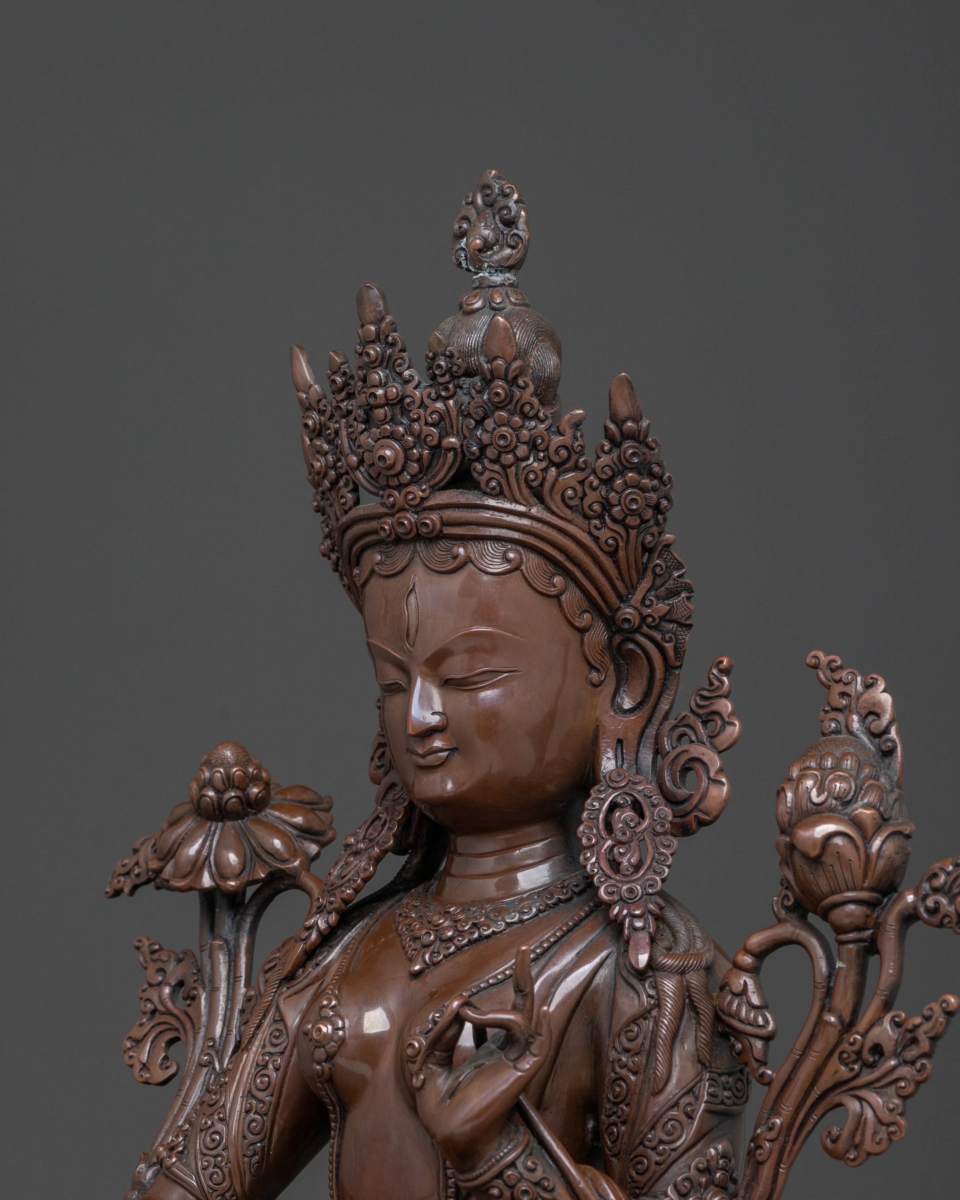 Handcrafted White Tara Spiritual Statue | Healing Goddess