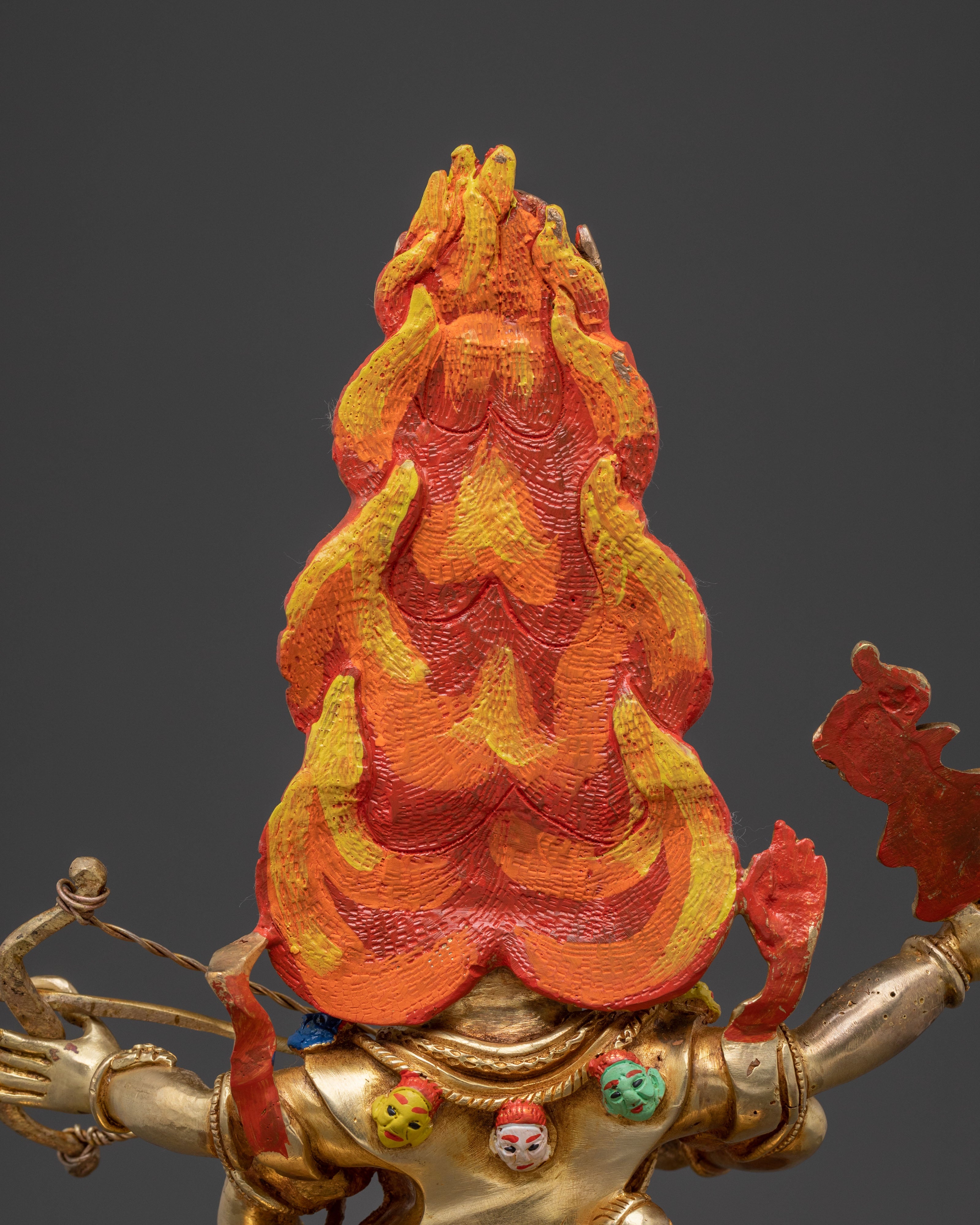 Rahula Wrathful Statue: Fierce Tantric Protector Deity