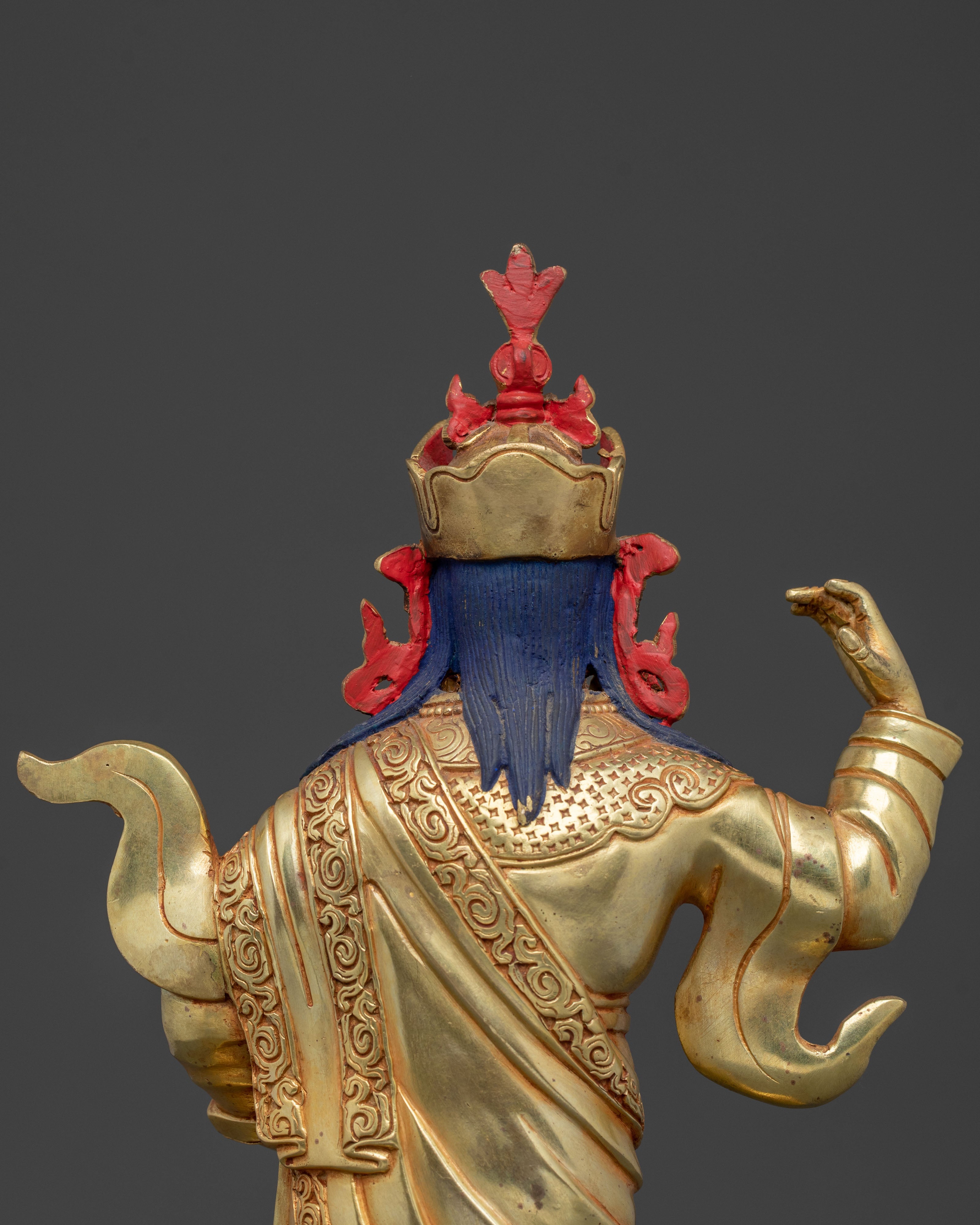 Dancing Guru Rinpoche: 24K Gold Gilded Figurine