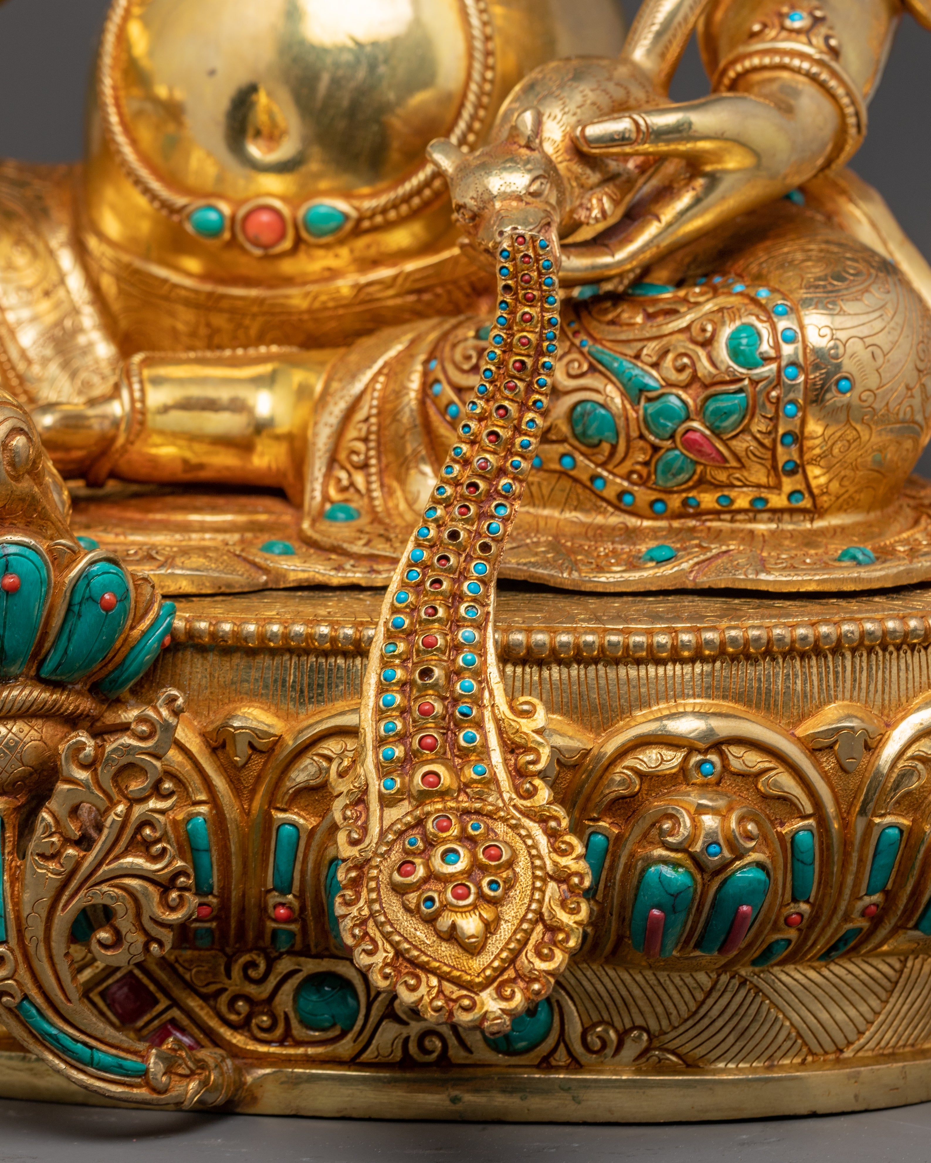 Handmade Sacred Dzambhala Statue: Buddhist God of Wealth