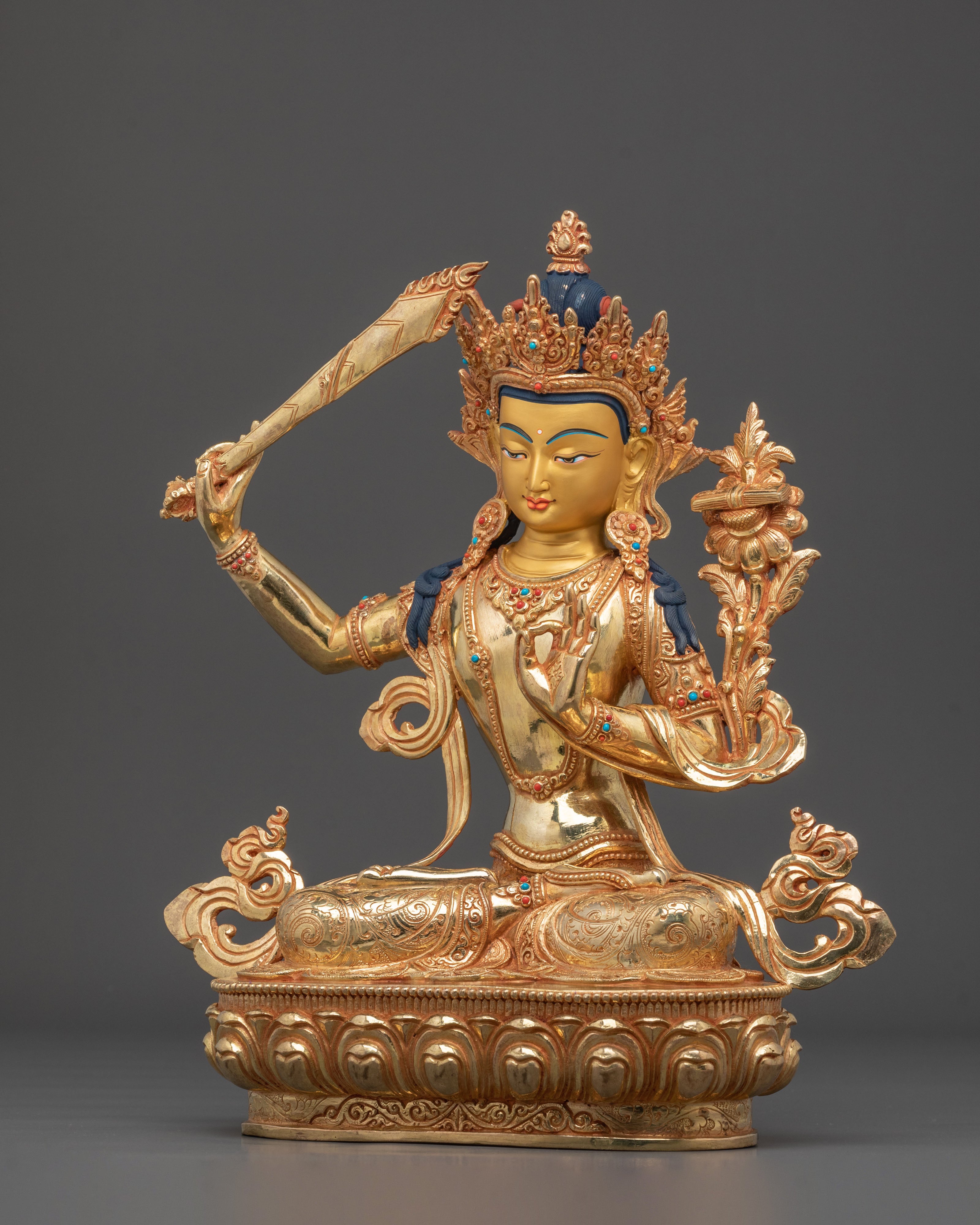 Manjushri Spiritual Figurine: Enlightened Wisdom Art