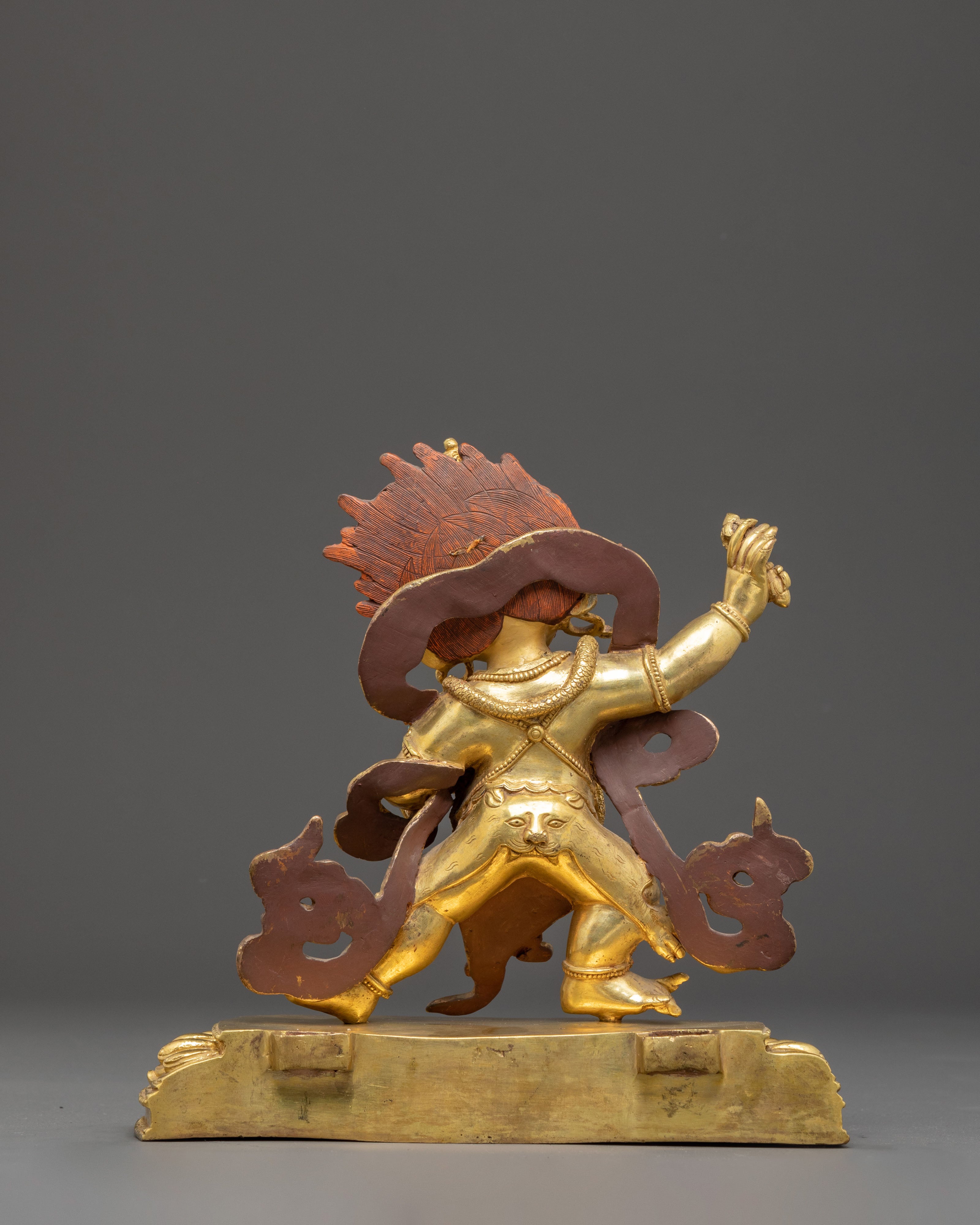 Golden Vajrapani Handmade Statue of Protection | Fierce Guardian