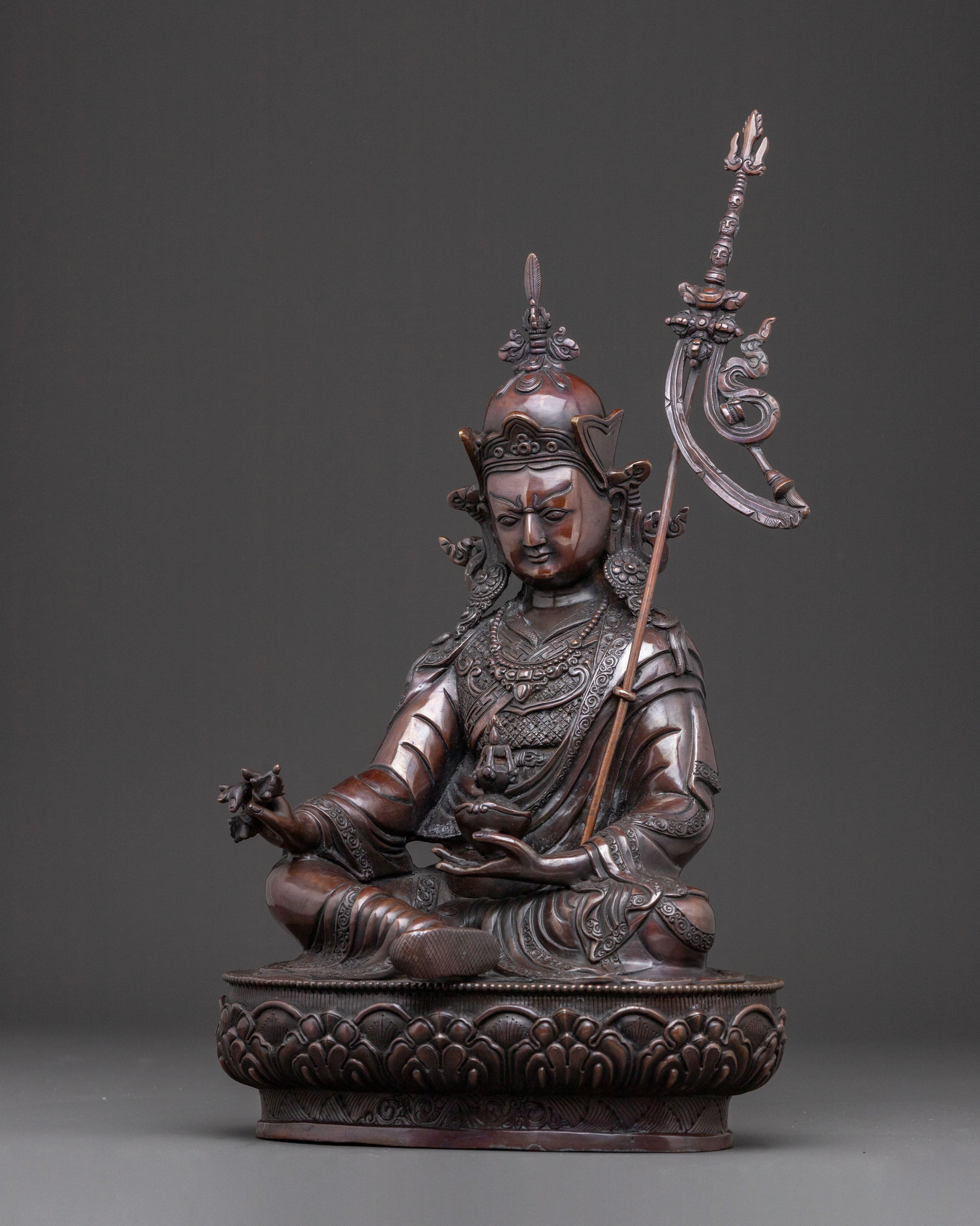 Guru Rinpoche Blessing Statue | Oxidized Copper