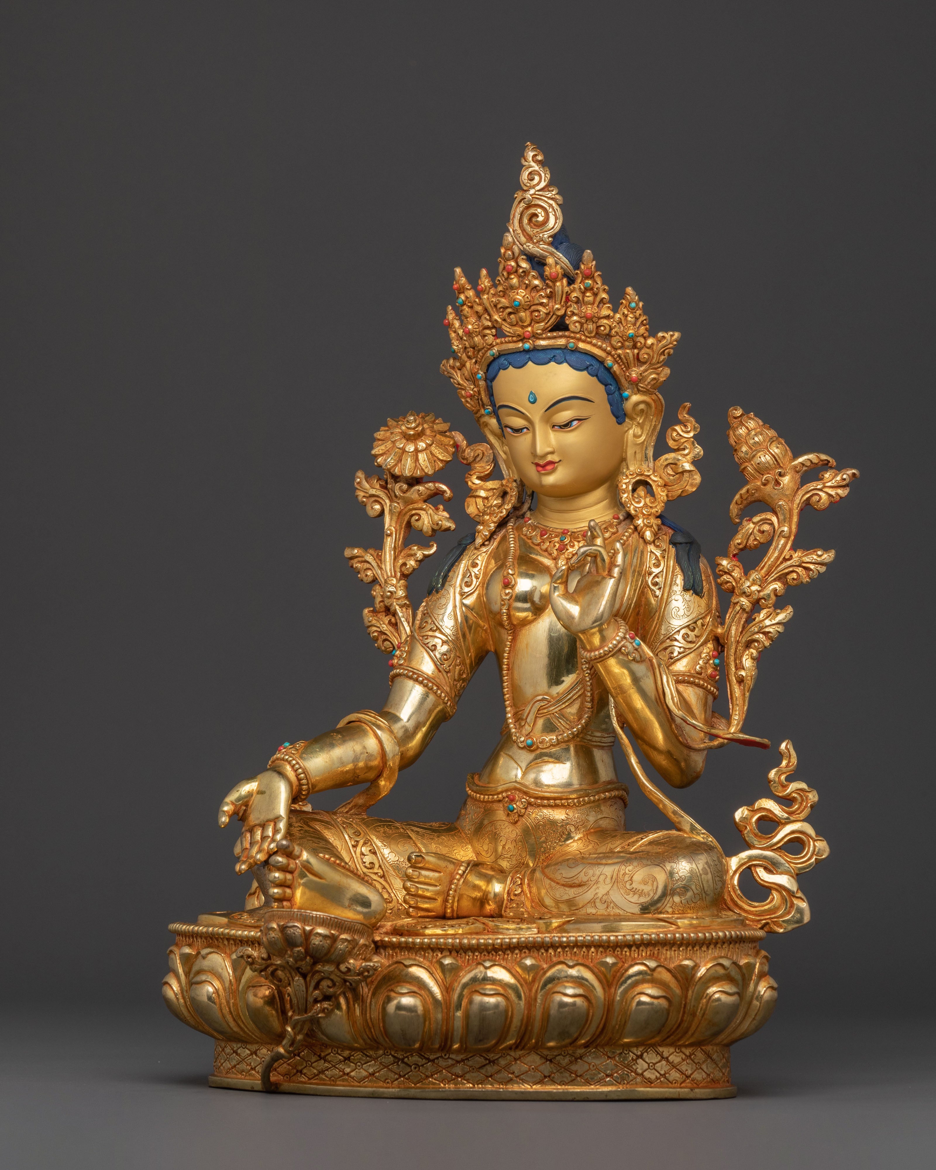 Goddess Green Tara Sacred Statue | Spiritual Icon for Altar