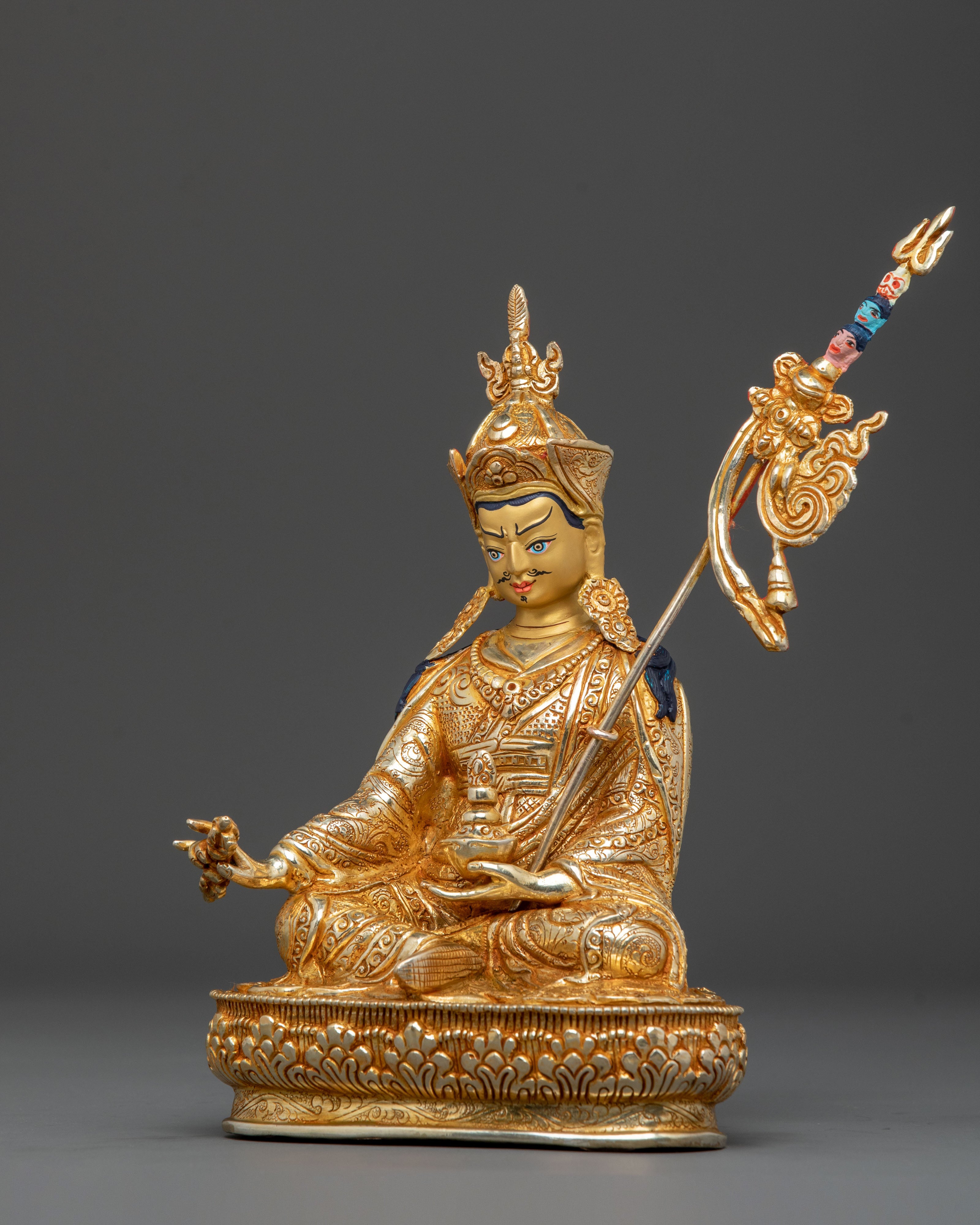 Guru Rinpoche 24K Gold Gilded Spiritual Statue