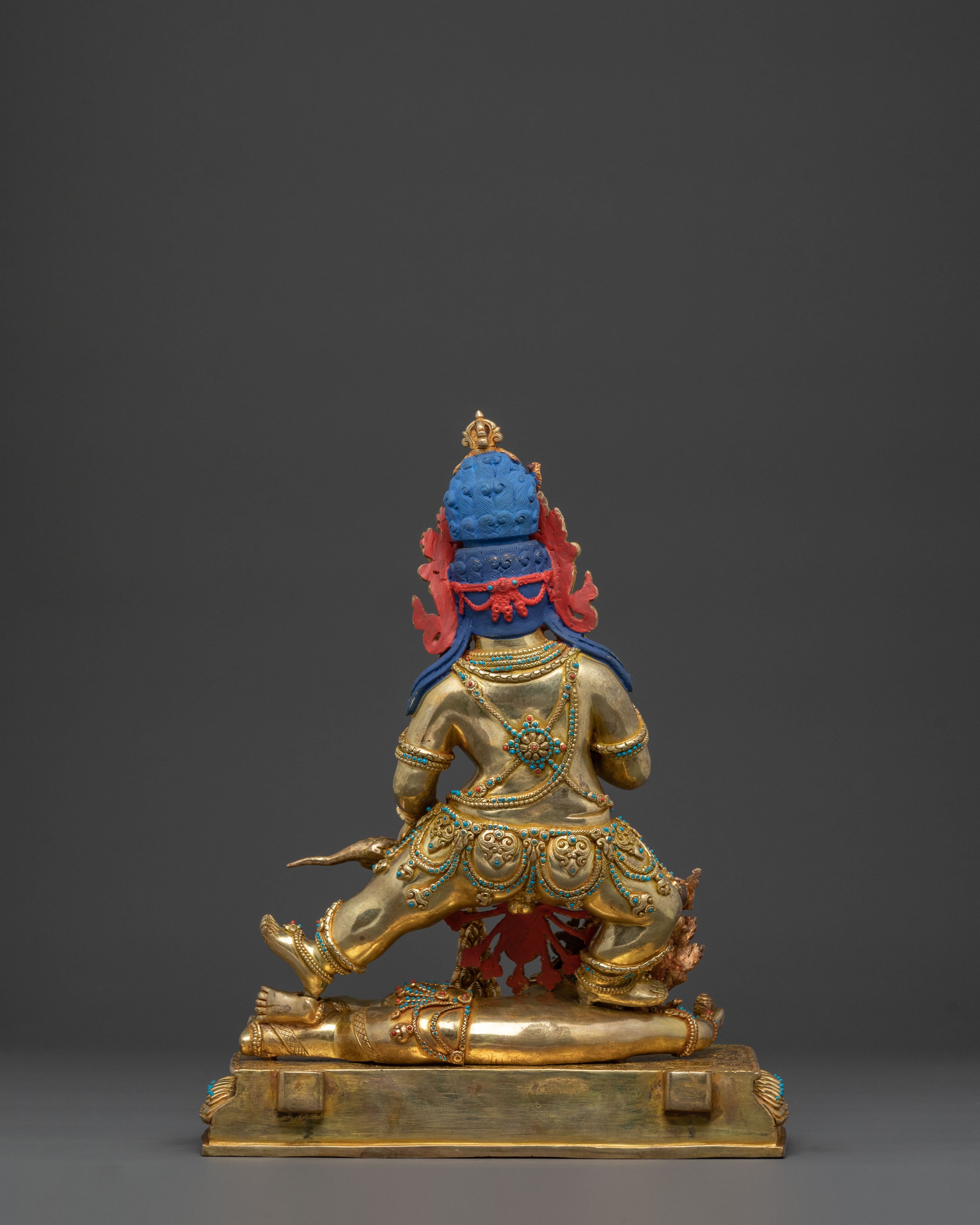 A Radiant Black Dzambhala Spiritual Wealth Statue