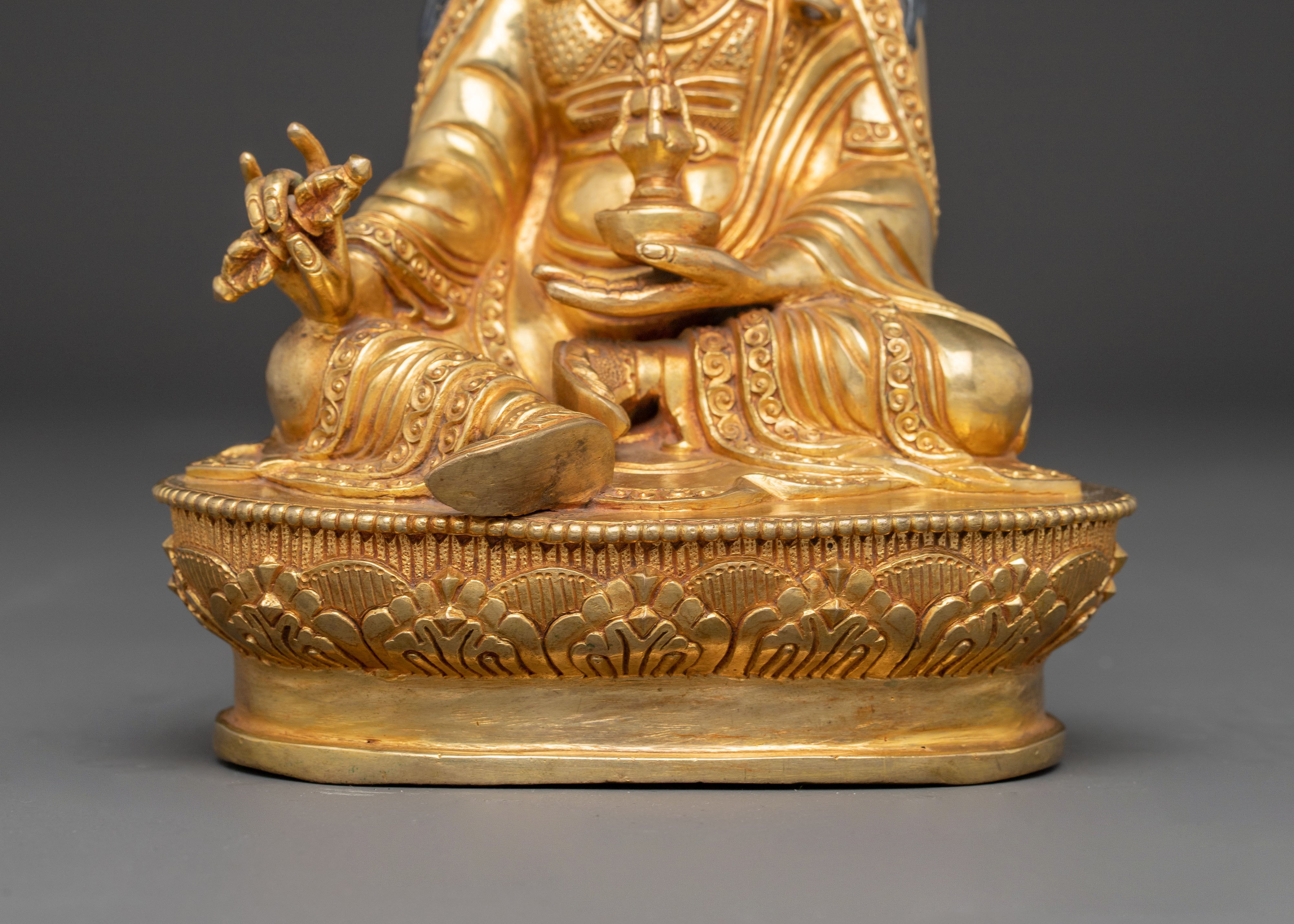 Golden Statue of Master Padmasambhava | Home Decor