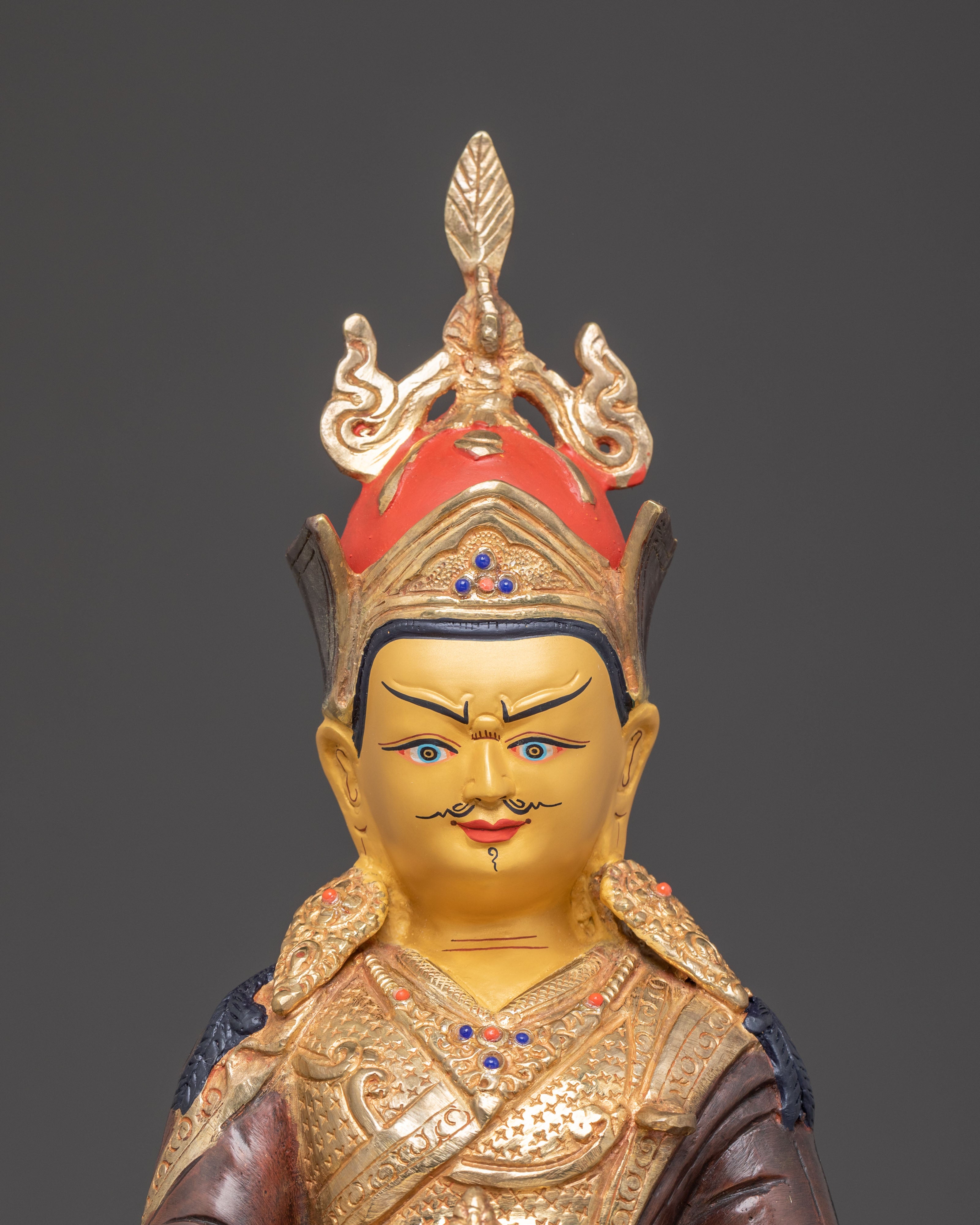 Handcrafted Copper Statue of Guru Rinpoche | Tibetan Tantric Master