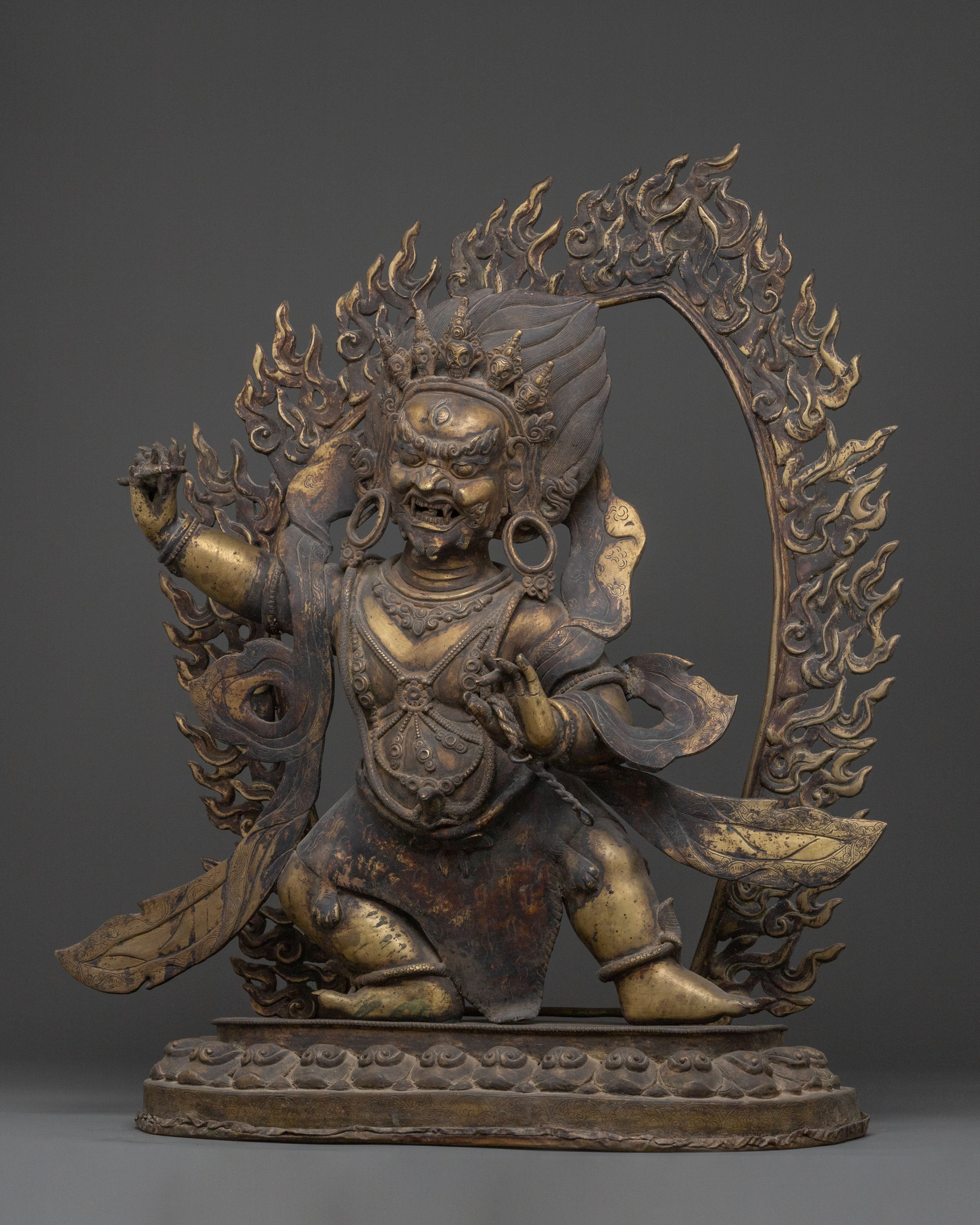 Himalayan Vajrapani Sculpture | Oxidized Copper Art