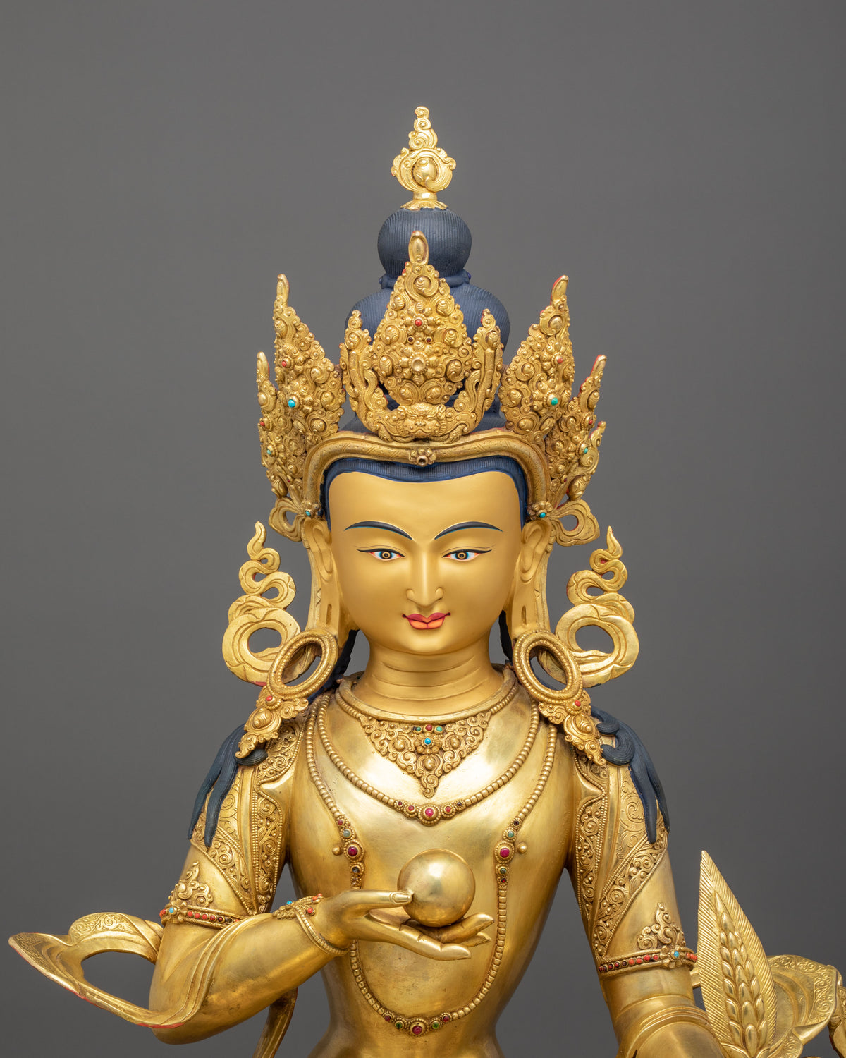 Kshitigarbha Sculpture | Exquisite 24K Gilded Craftsmanship