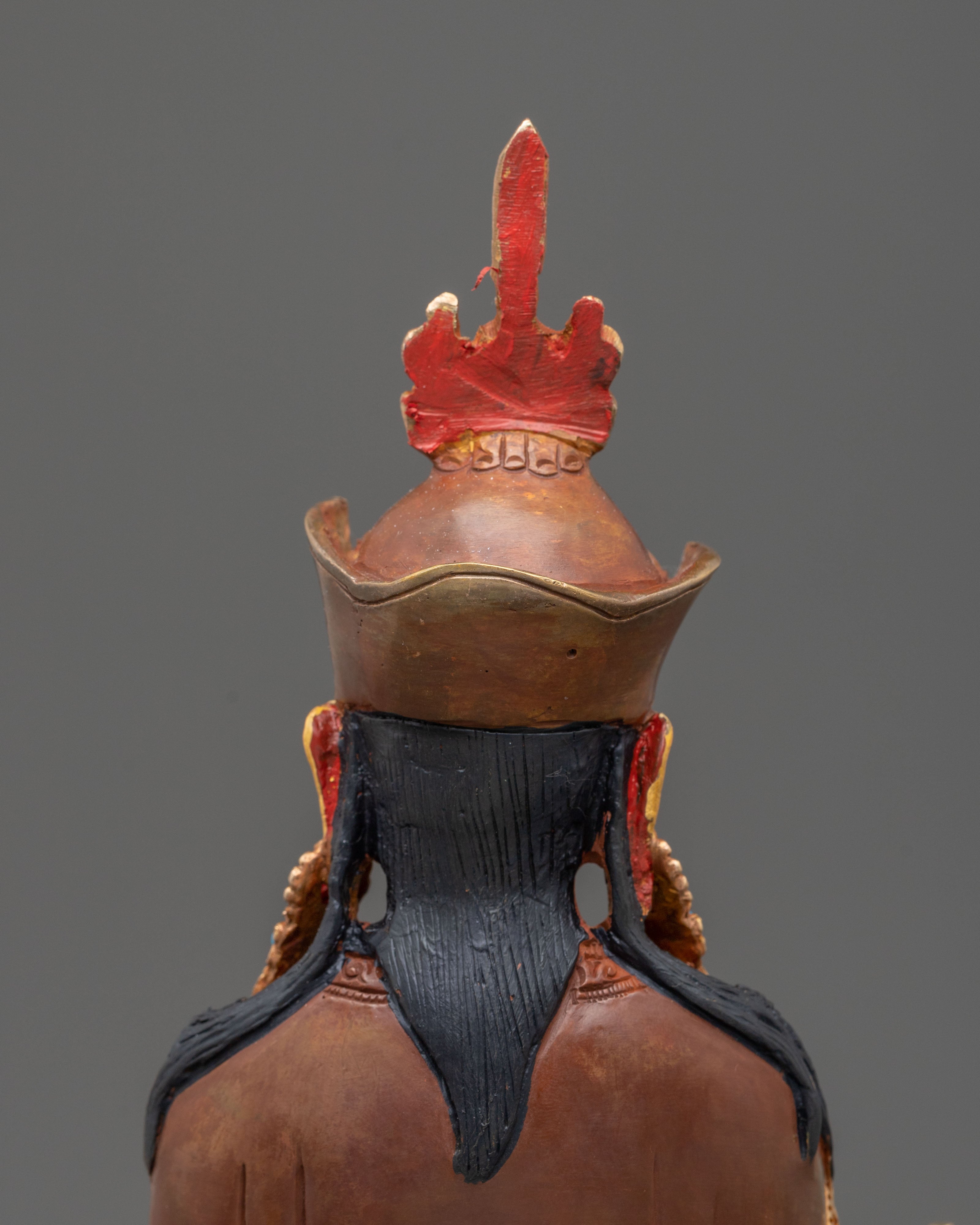 Guru Rinpoche Hand-Carved Statue | Buddhist Altar Decor
