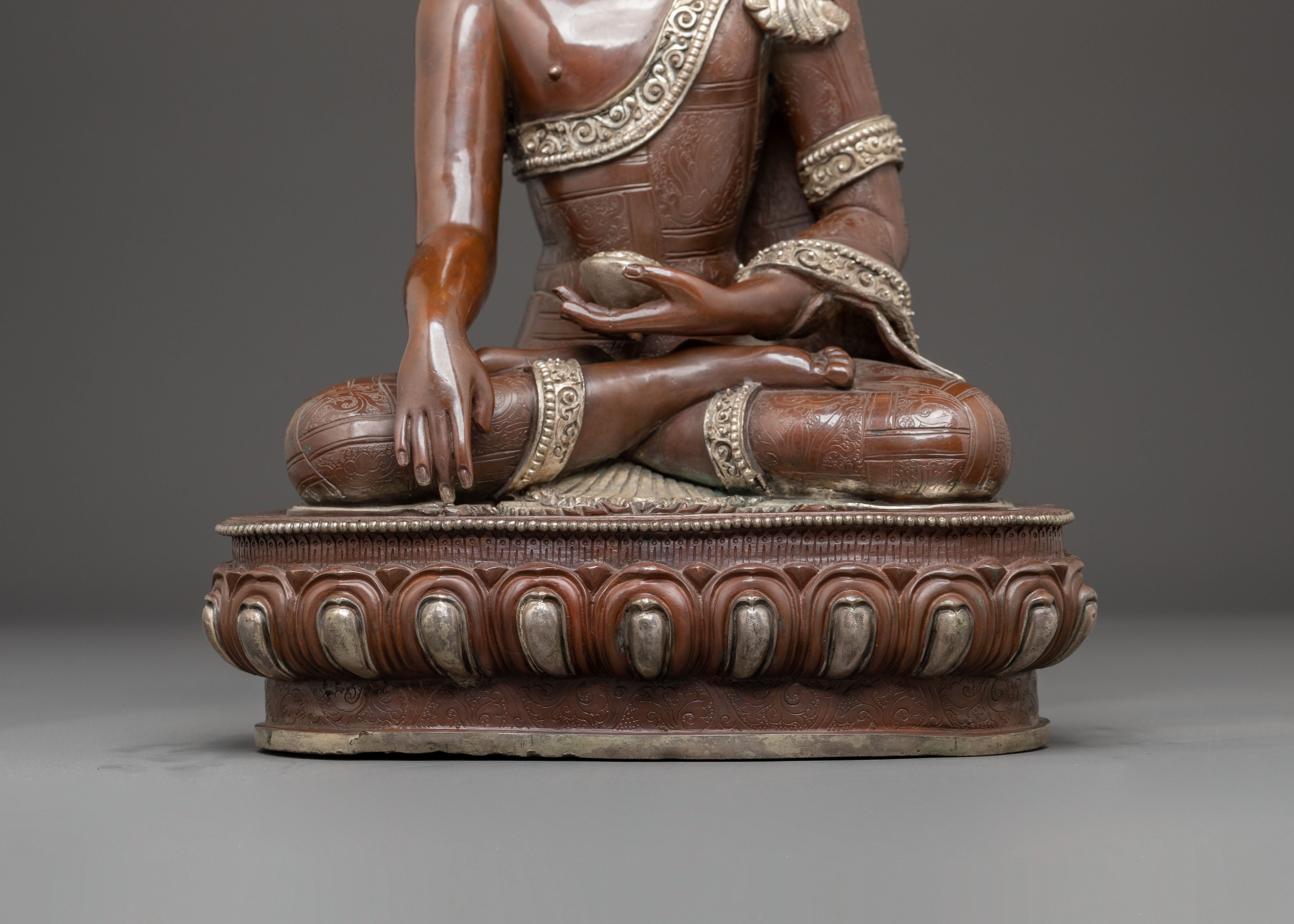 Handmade Oxidized Shakyamuni Buddha Statue | Home Decor
