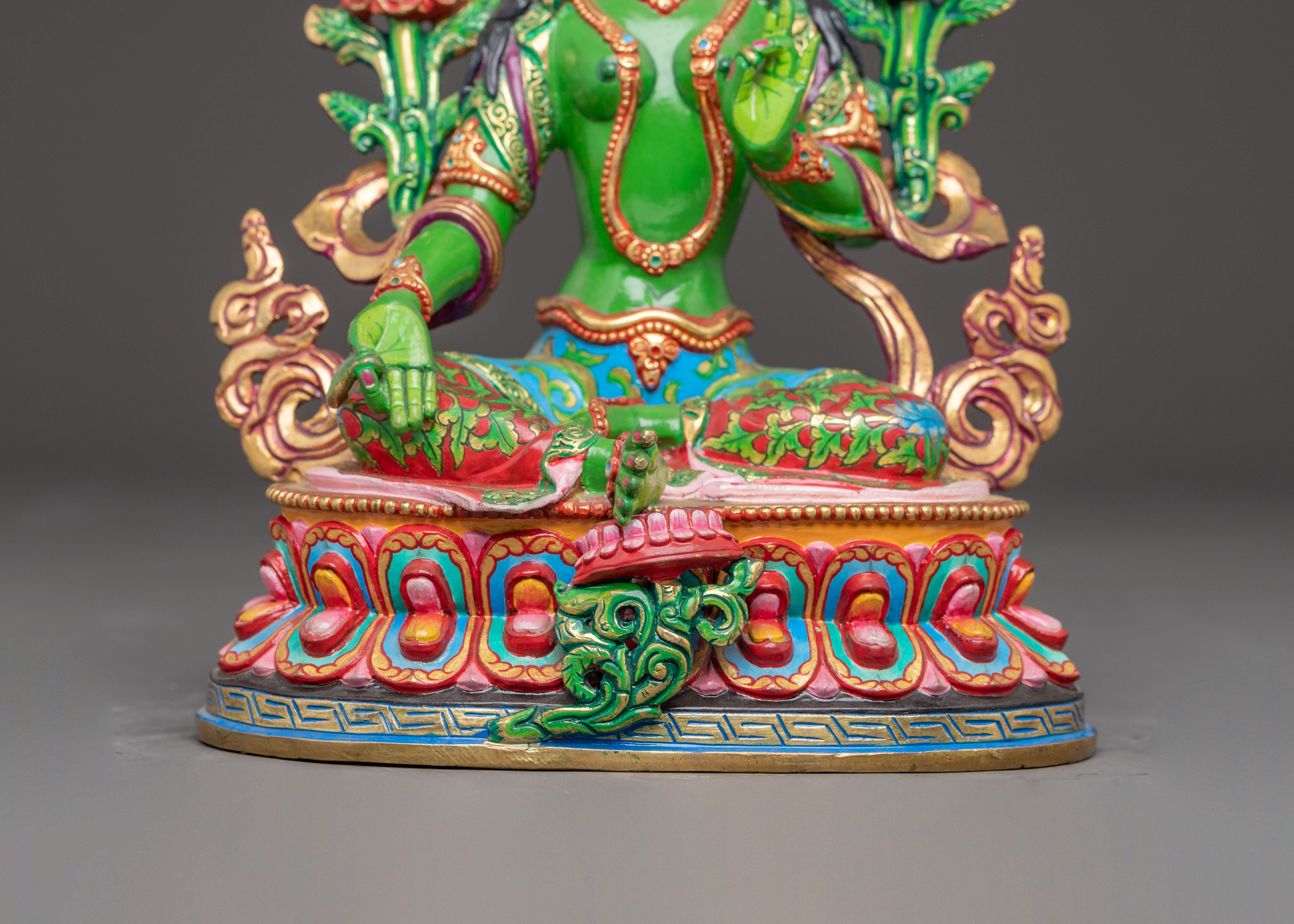 Mother Green Tara Handcrafted Statue | Embodiment of Compassion