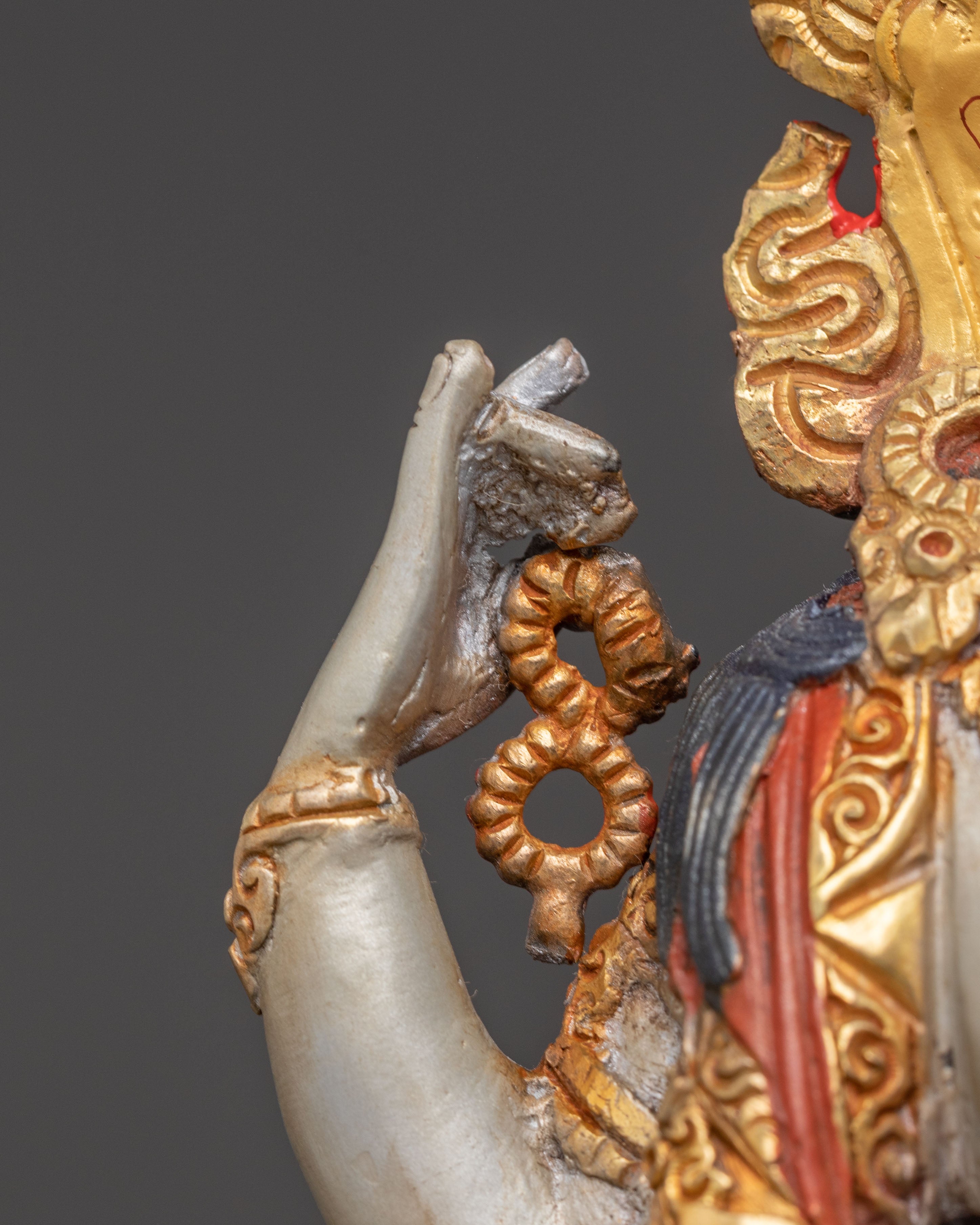 Handcrafted 24K Gold Gilded Chenrezig Statue | Serene Copper Art