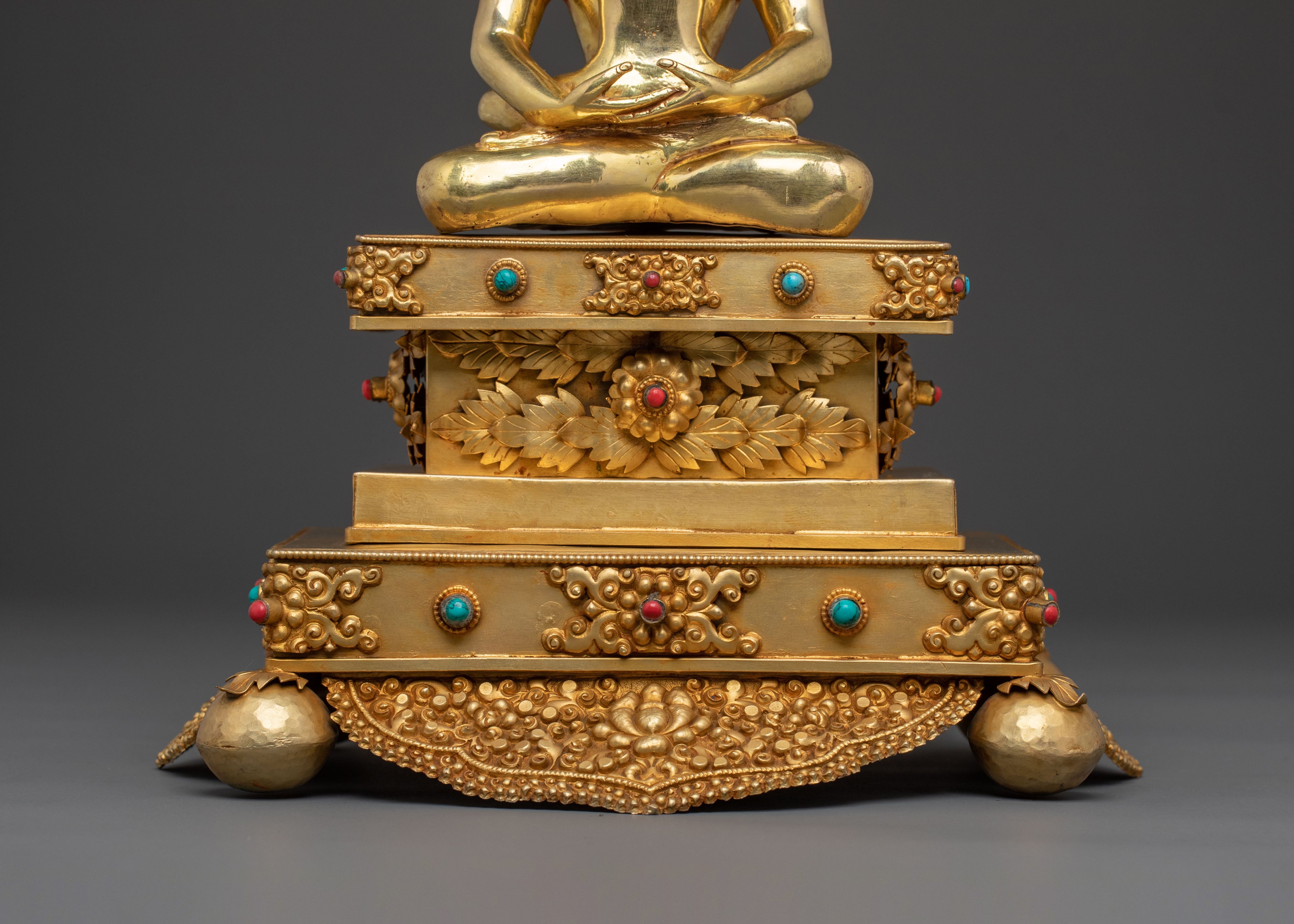 Samantabhadra Statue with Consort on Throne | Home Decor