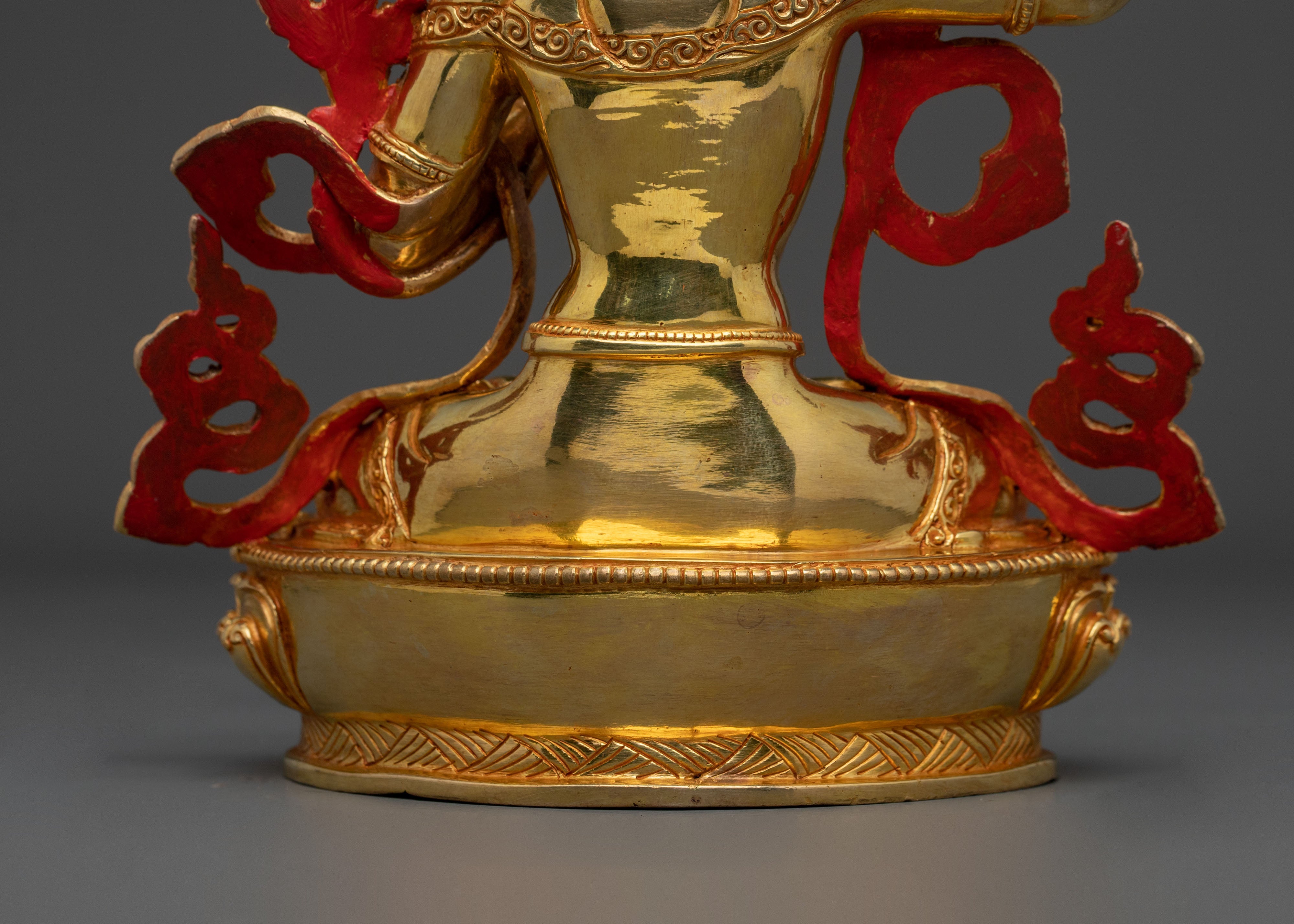 manjughoṣa sacred sculpture with 24K Gold Gilding