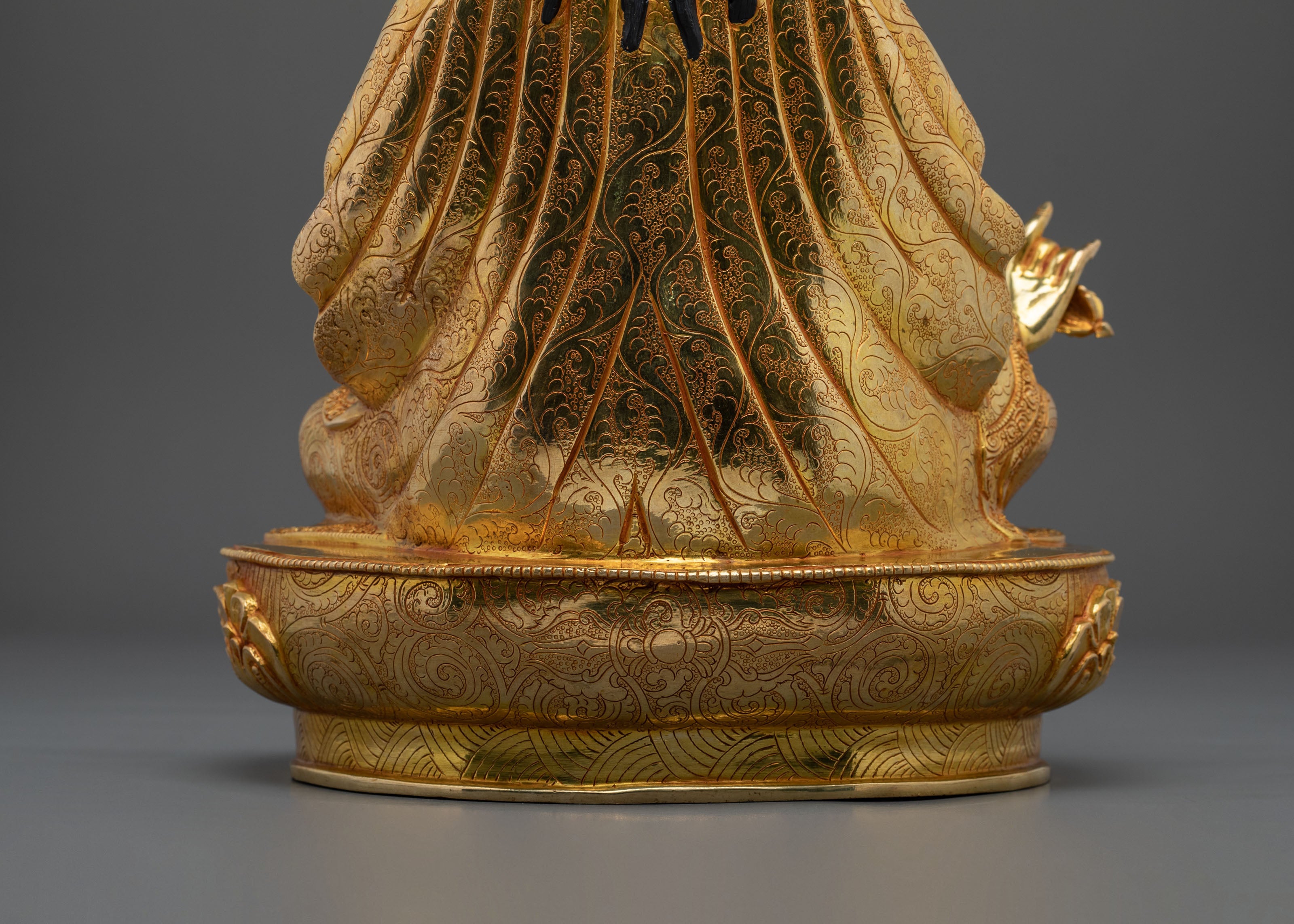 Handmade Guru Rinpoche Sacred Figurine | 24K Gold Gilded