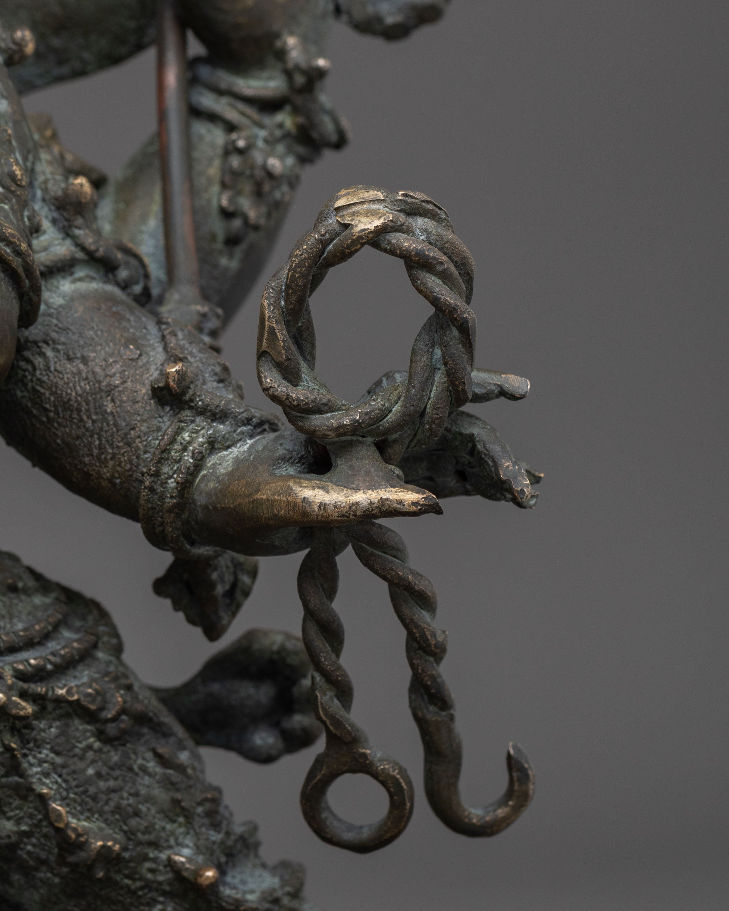 Six-Armed Mahakala Statue | Copper Figurine with Antique Finish