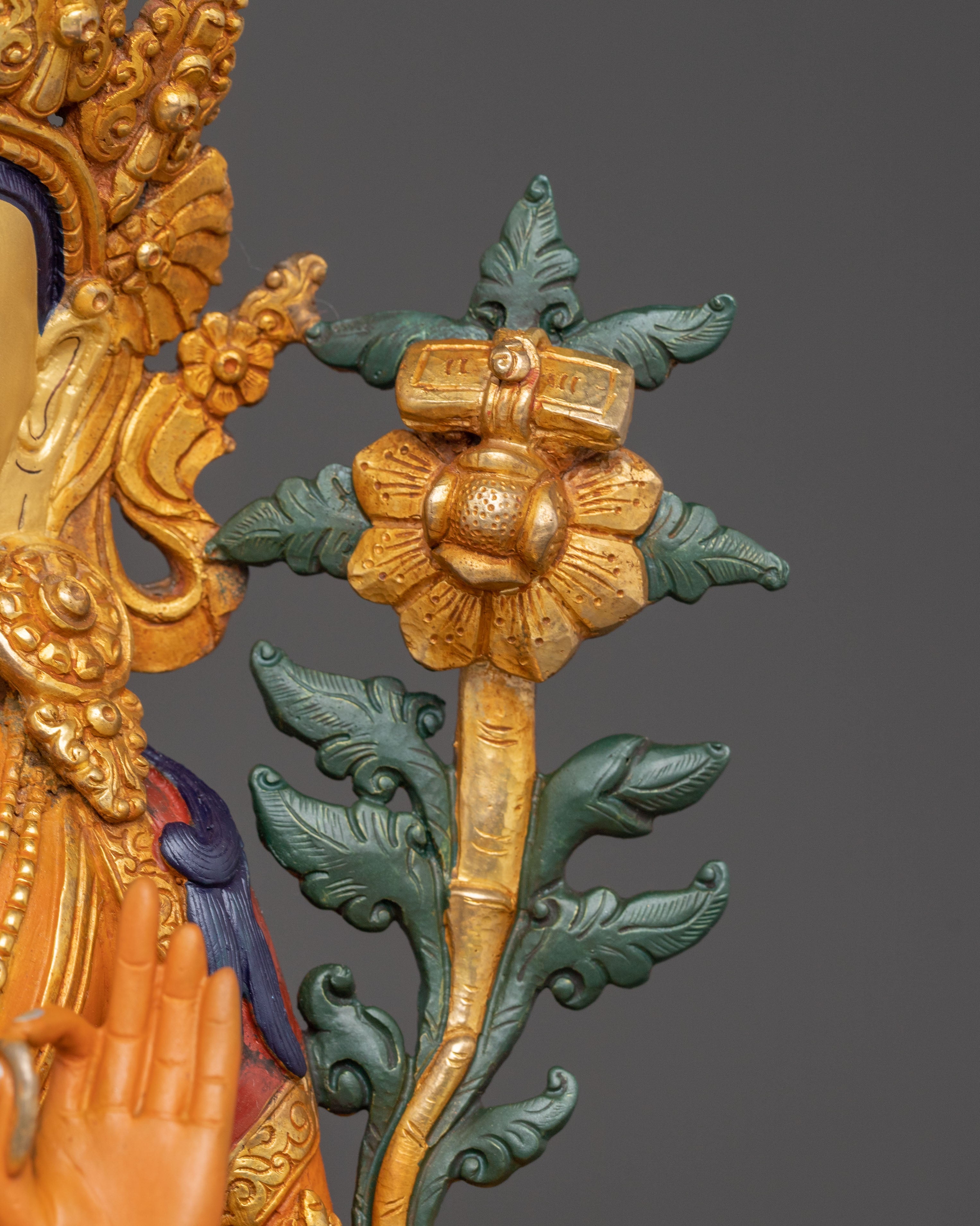 Manjushri Golden Statue of Power and Wisdom | Meditation Deity