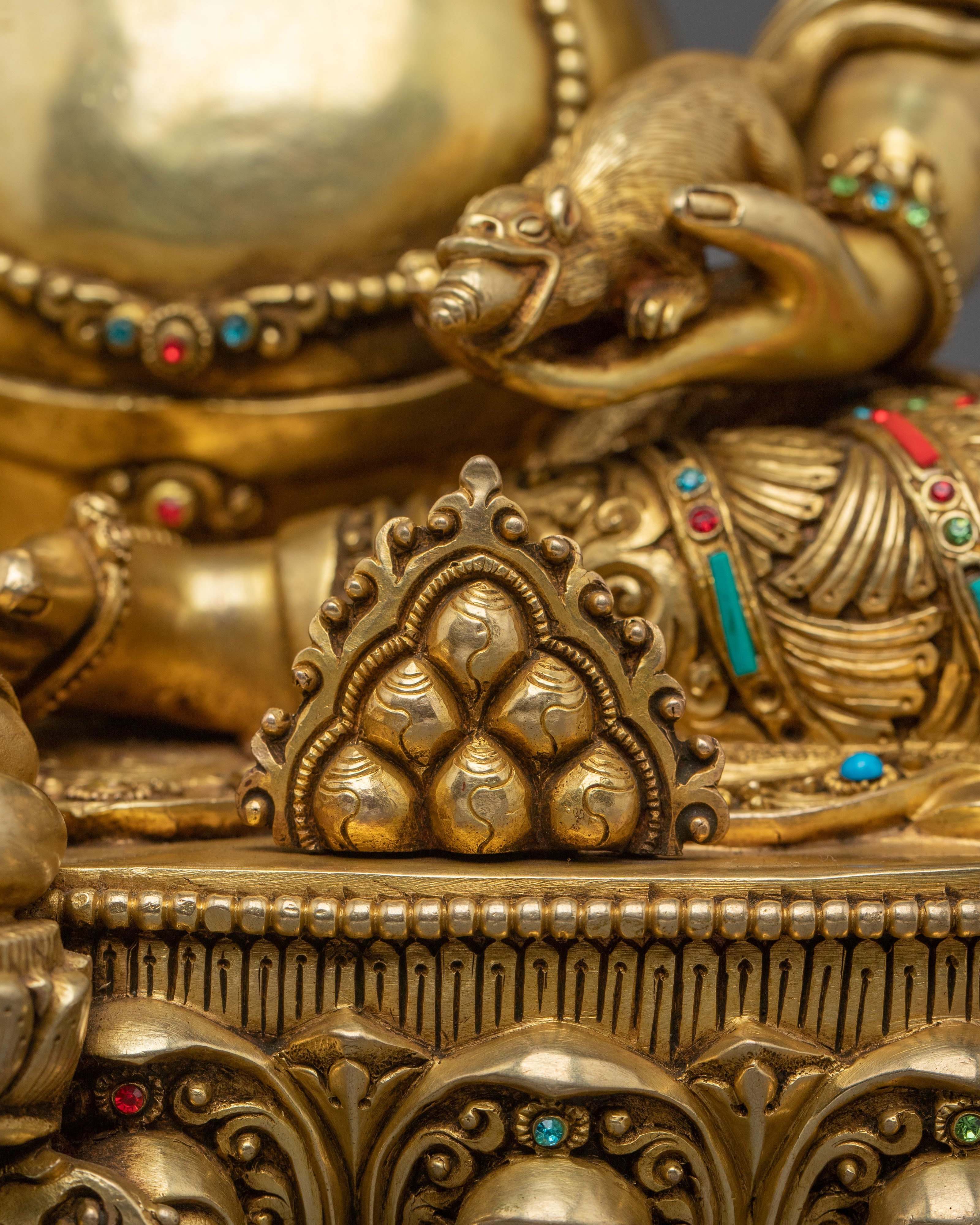 Dzambhala Acrylic Painted Sculpture | Golden Figurine