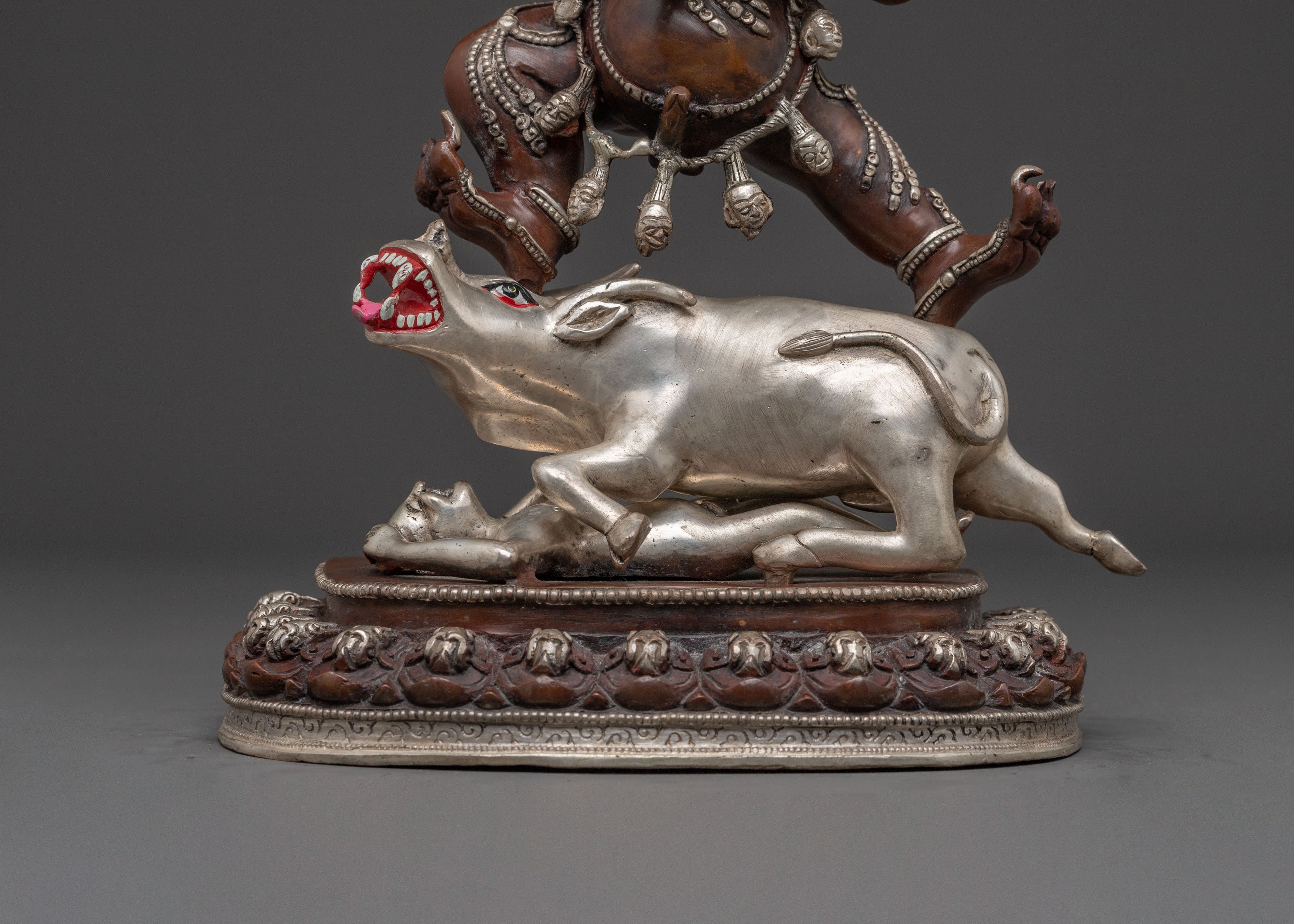 Yamantaka Sacred Copper Statue: Oxidized Artistry