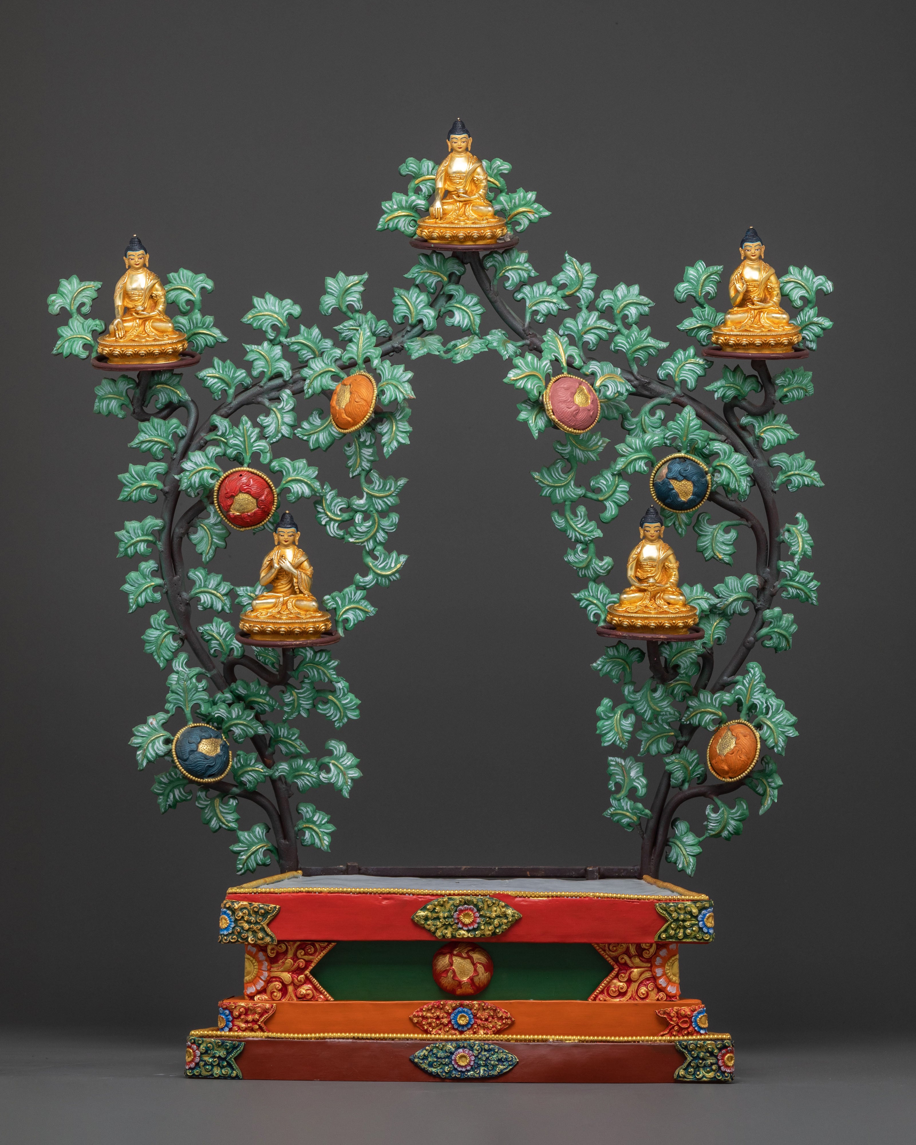 Amitabha Buddha On Throne | Radiant 24K Gold Glided