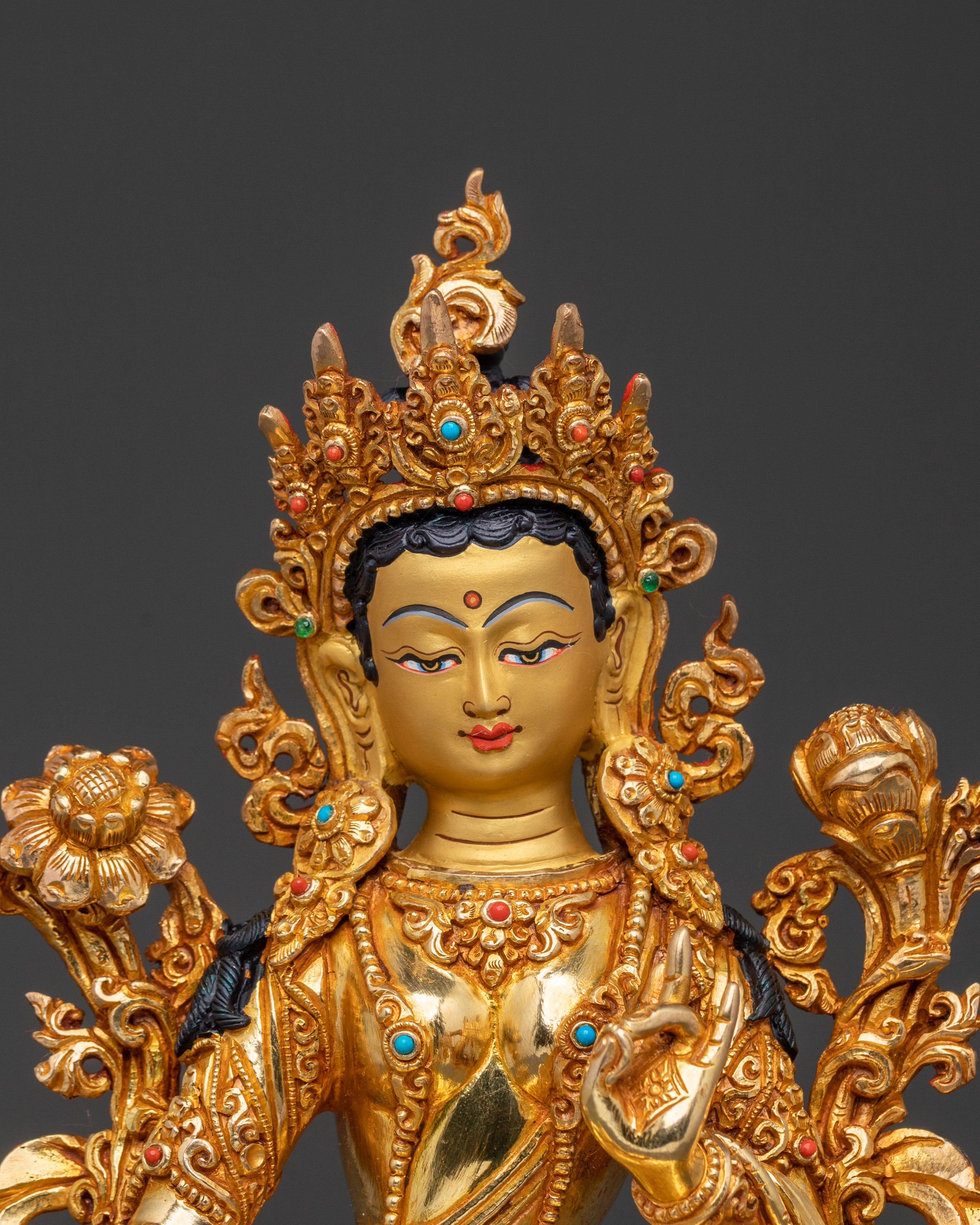 Green Tara Peaceful Statue | Mother Figurine