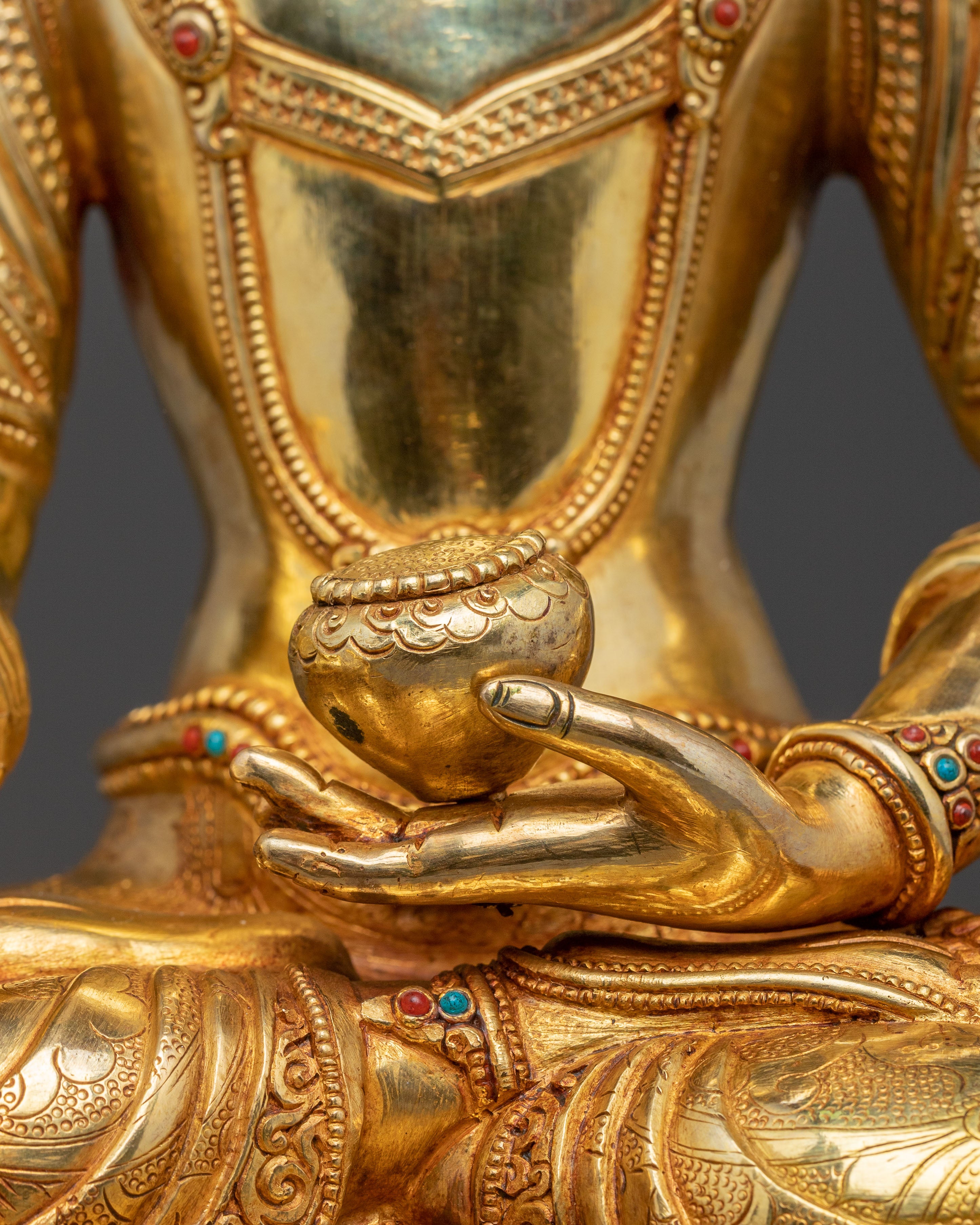 Statue of the Buddha, The Sage of Shakya Clan | 24K Gold Gilded Sculpture