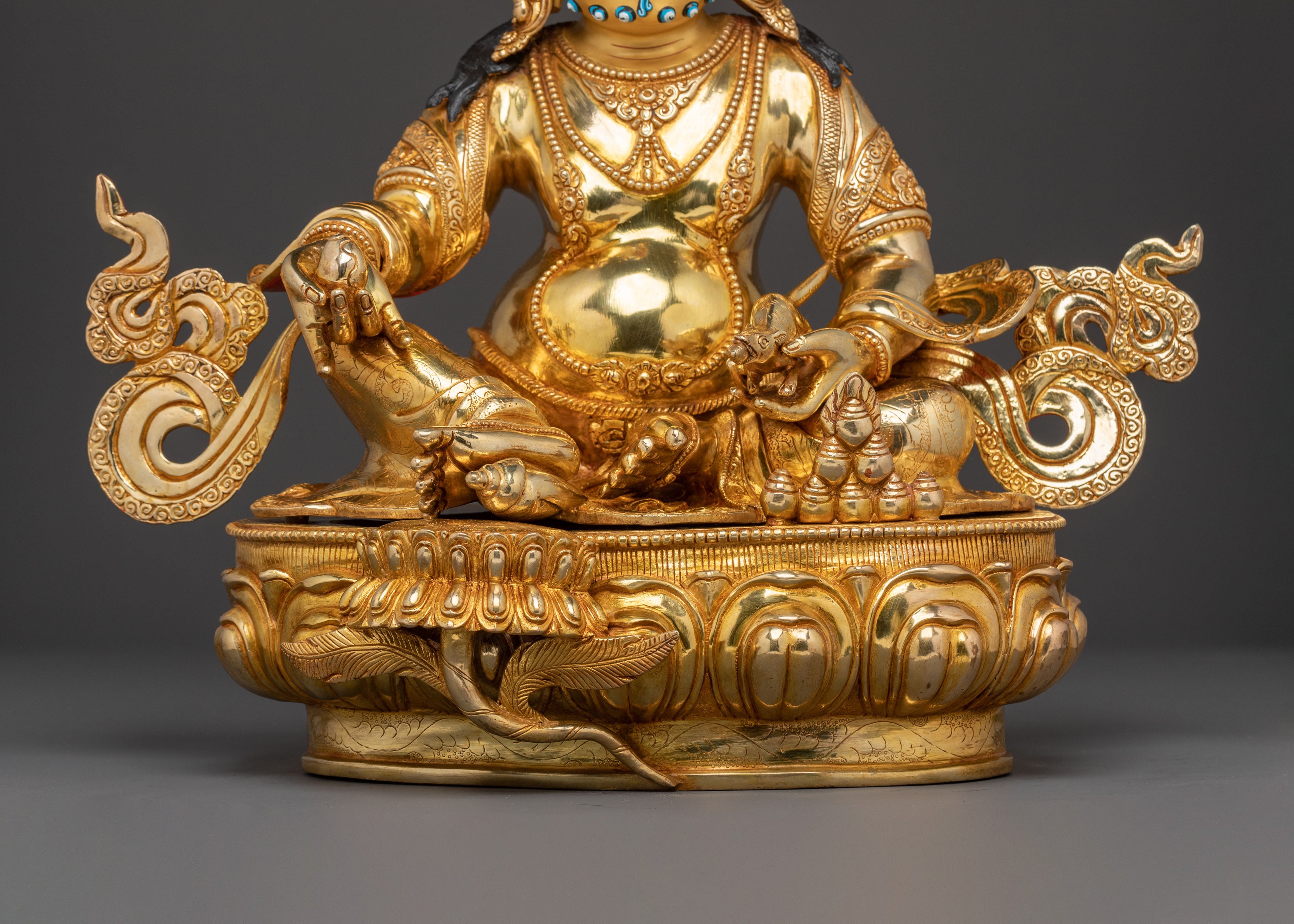 Golden Dzambhala Handcrafted Statue | Buddhist Decor
