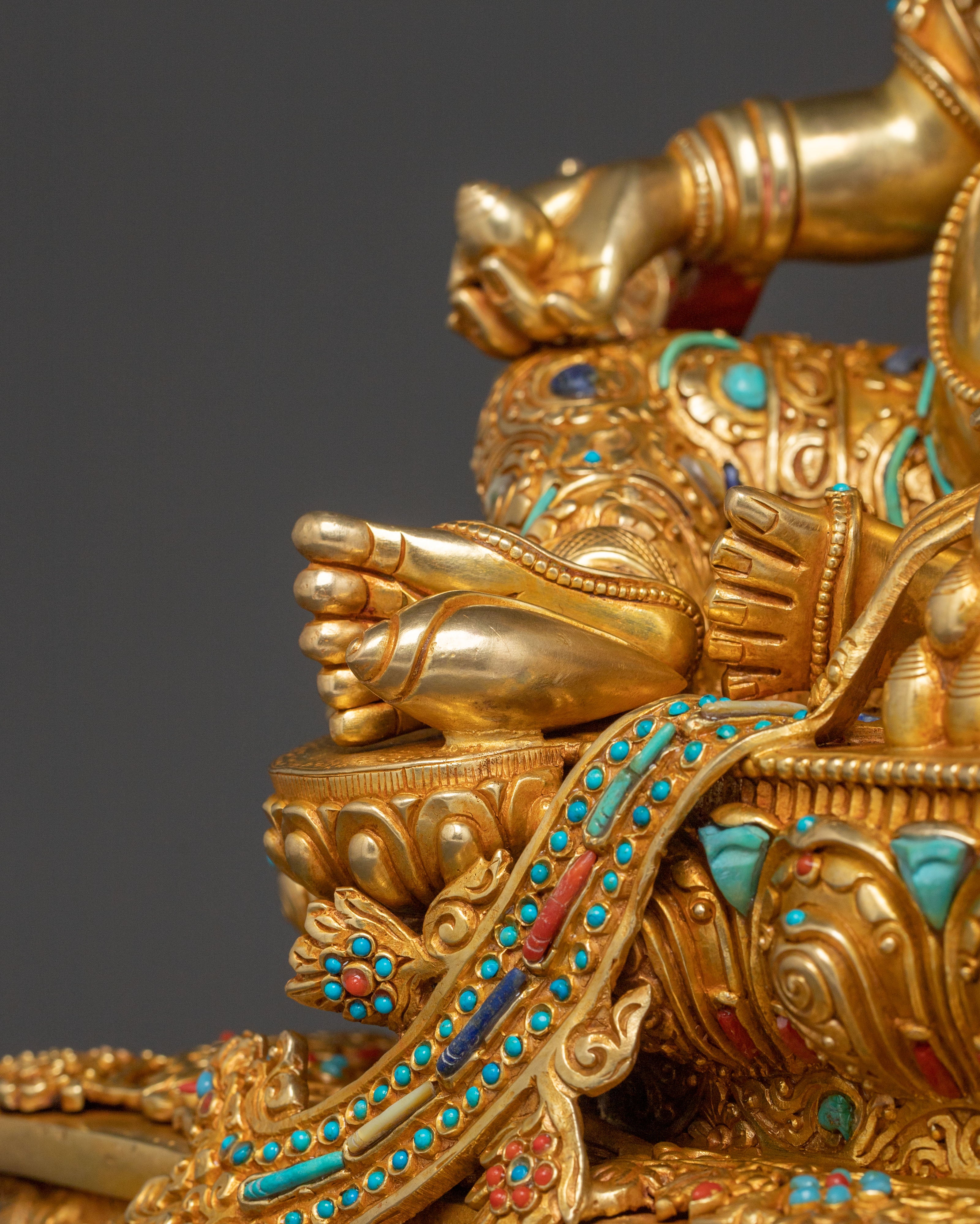 Dzambhala Statue on Throne | Altar Home Decor