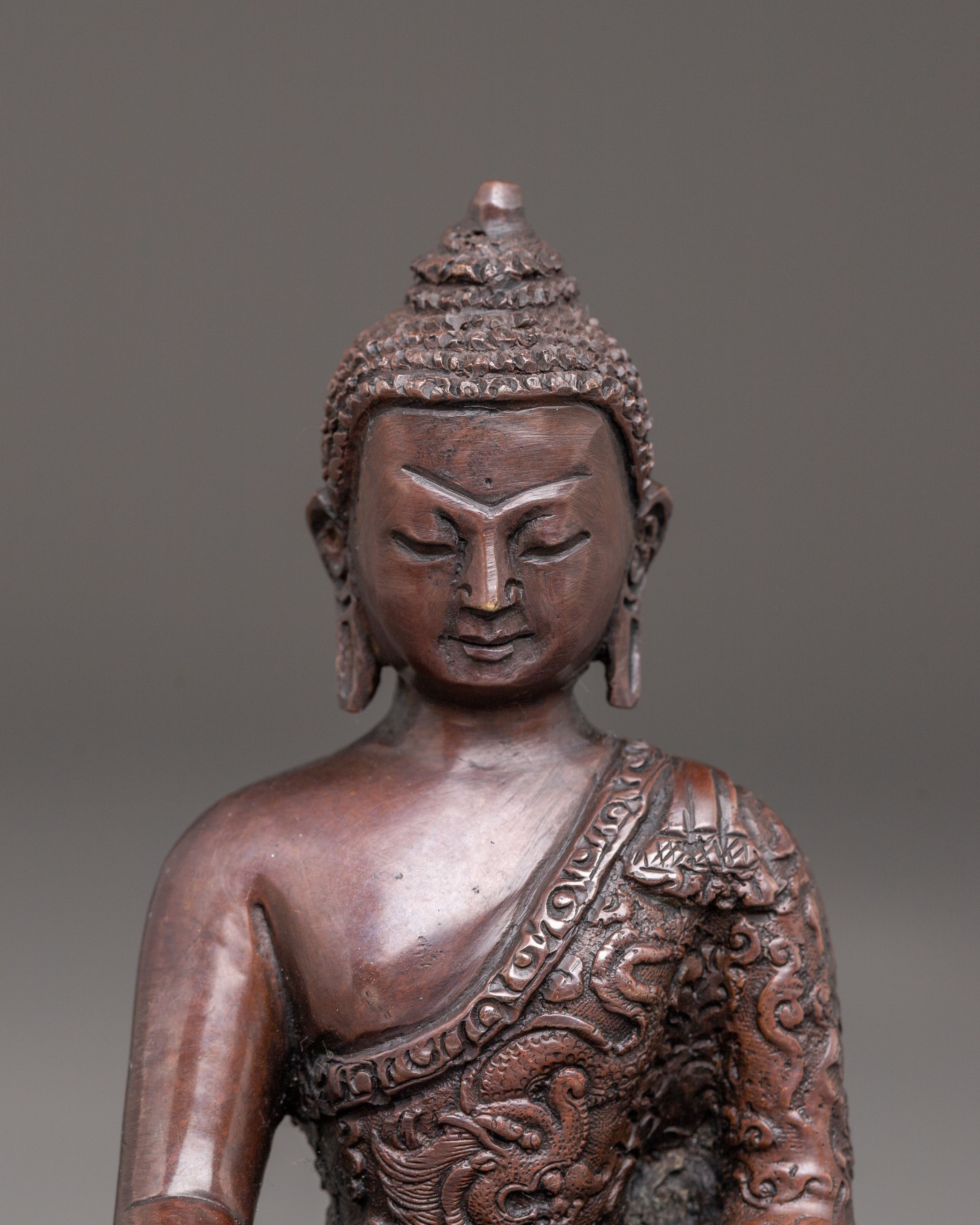 Handmade Oxidized Shakyamuni Buddha Statue | Historical Buddha
