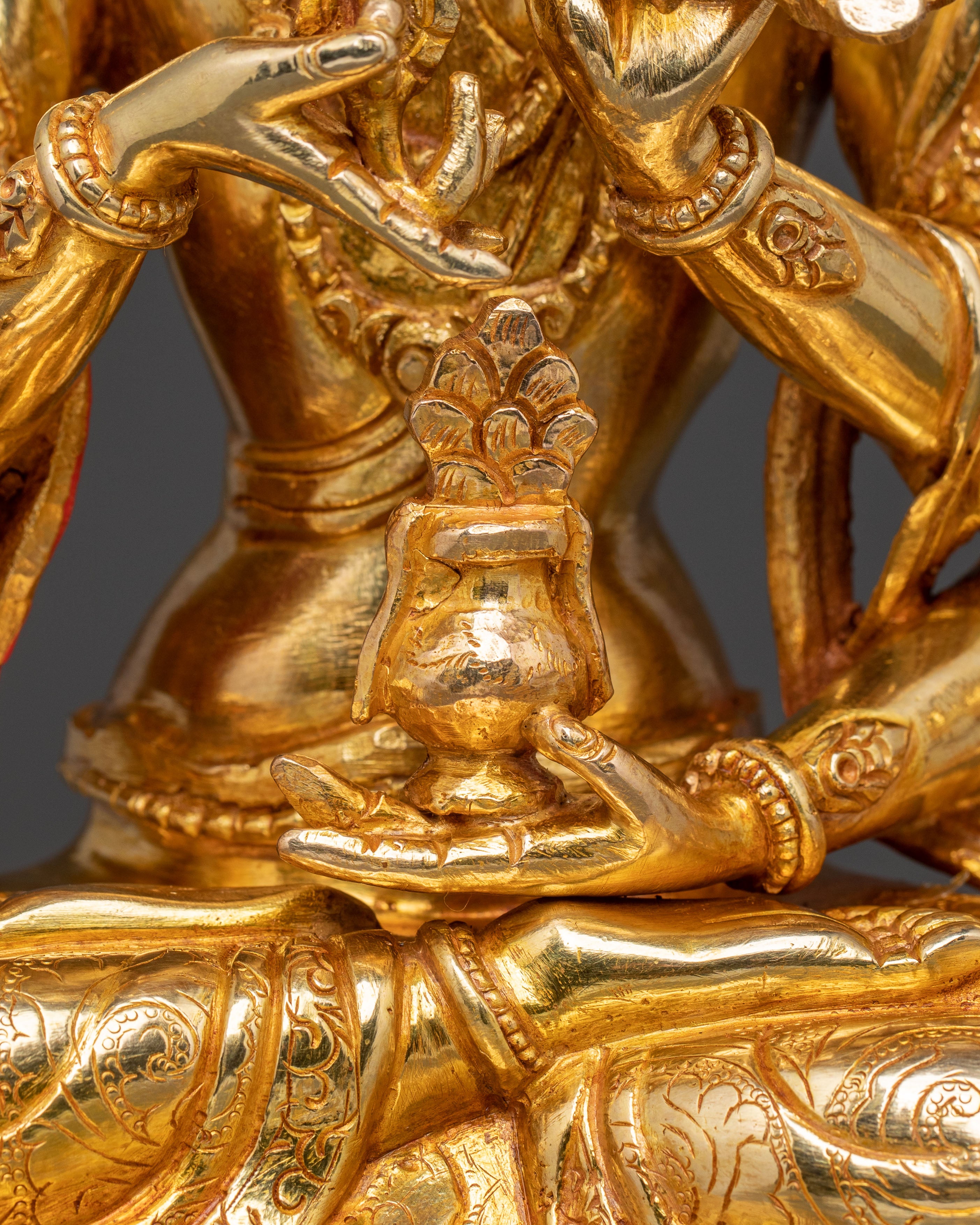 Namgyalma Spiritual Statue: Radiant 24K Gold Gilded Copper