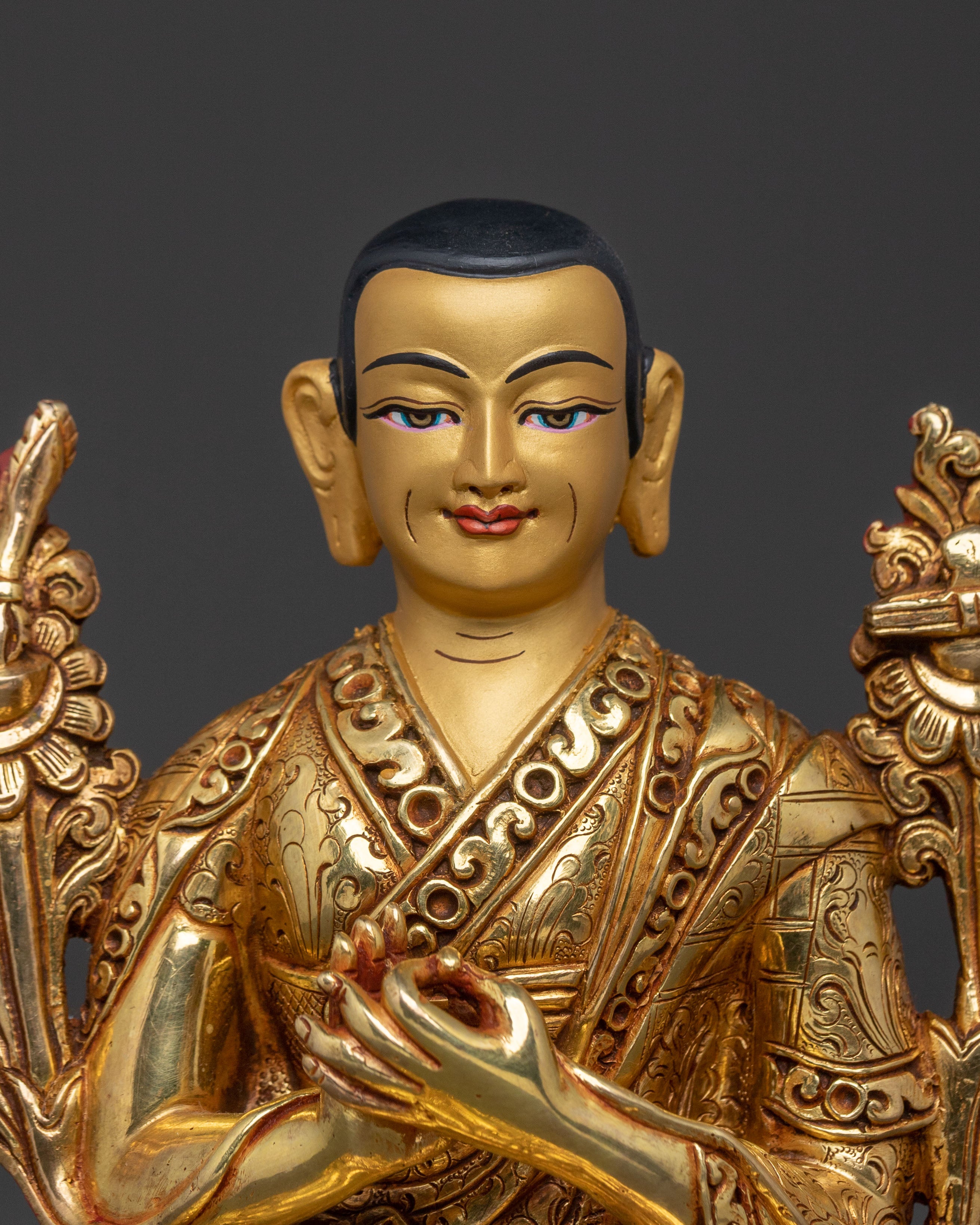 Sacred Tsongkhapa Statue with Disciples | Symbol of Wisdom