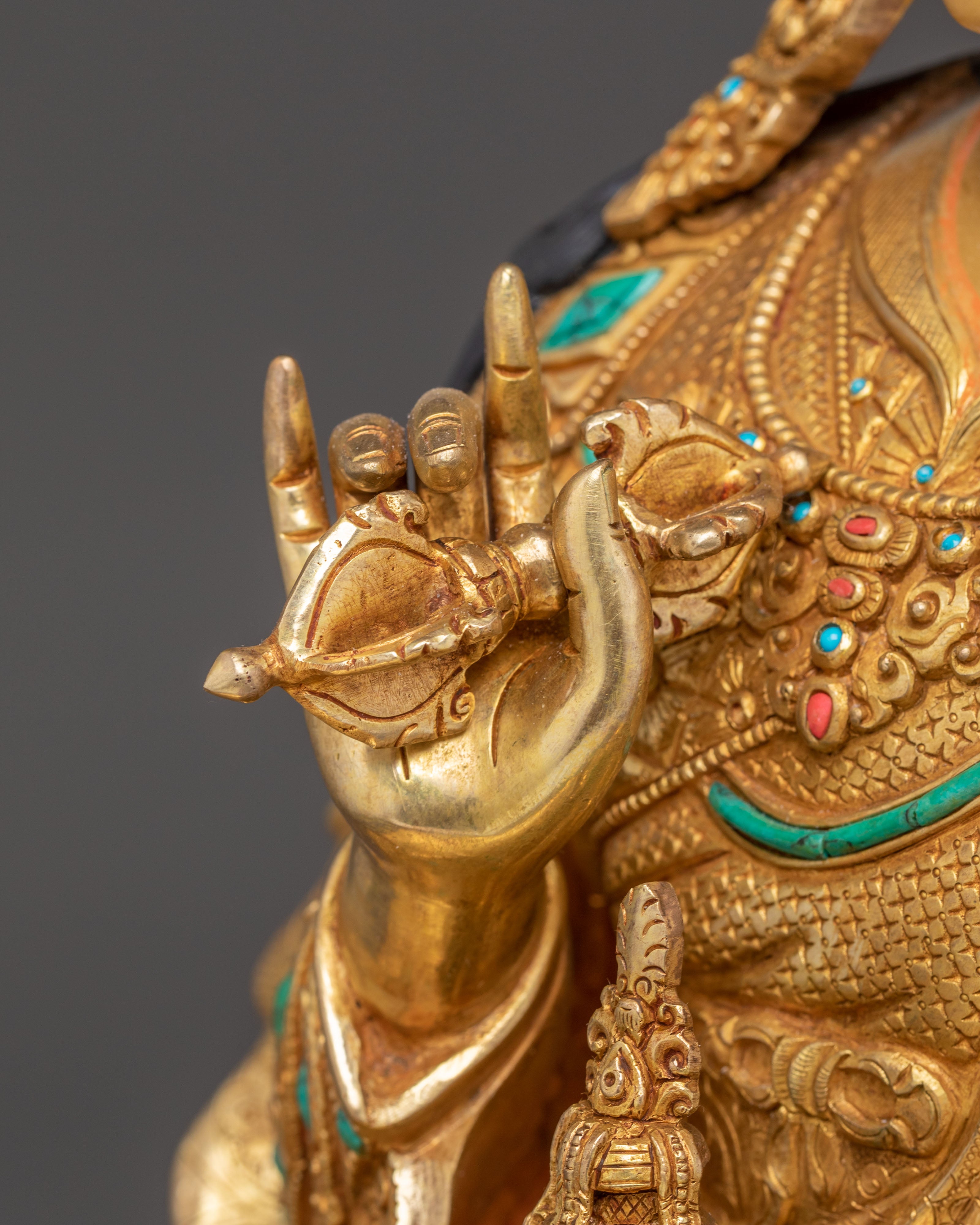 Blessing Guru Tsokye Dorje Statue | Radiant Gilded Masterpiece