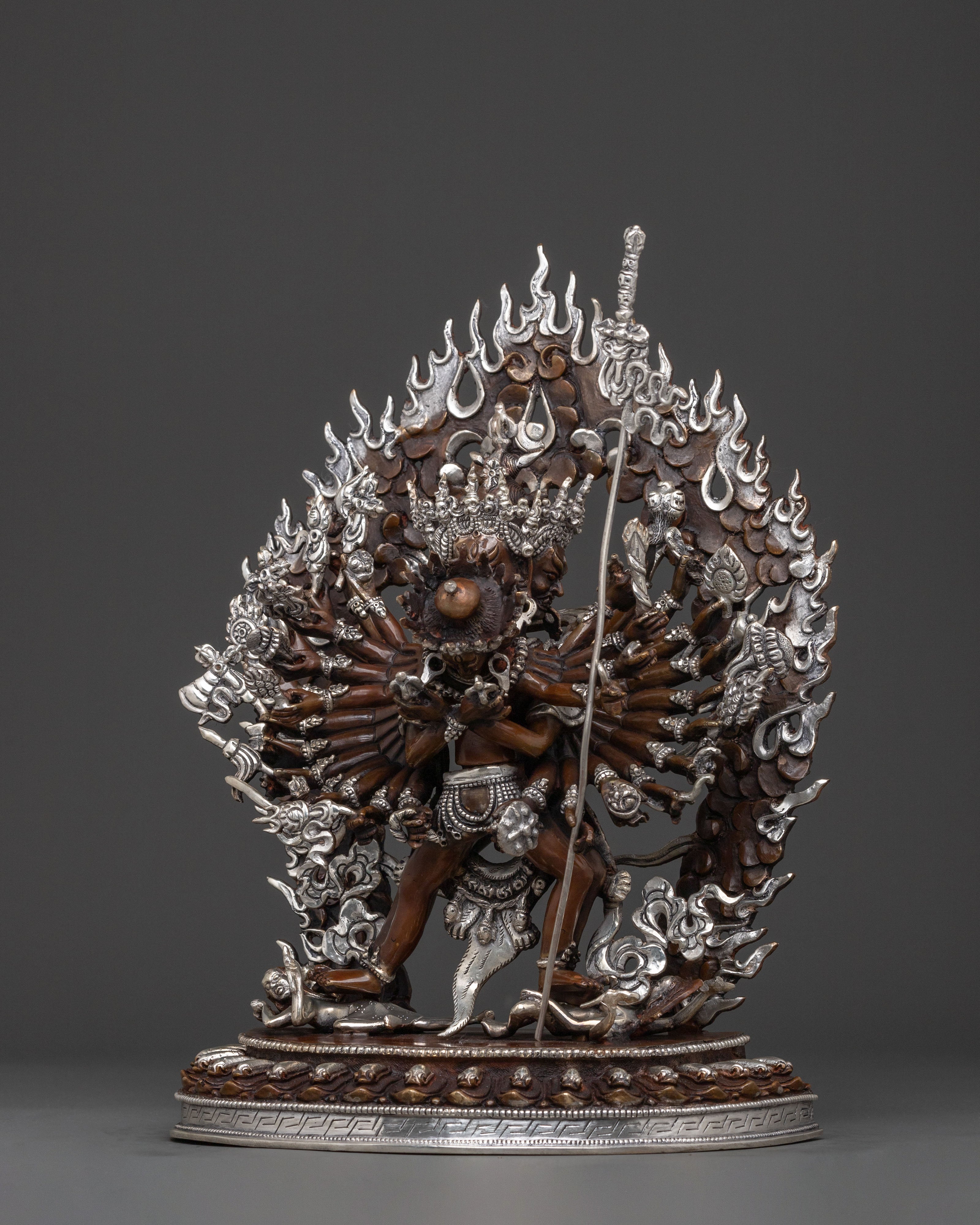 Kalachakra Spiritual Sculpture | Oxidized Copper Figure
